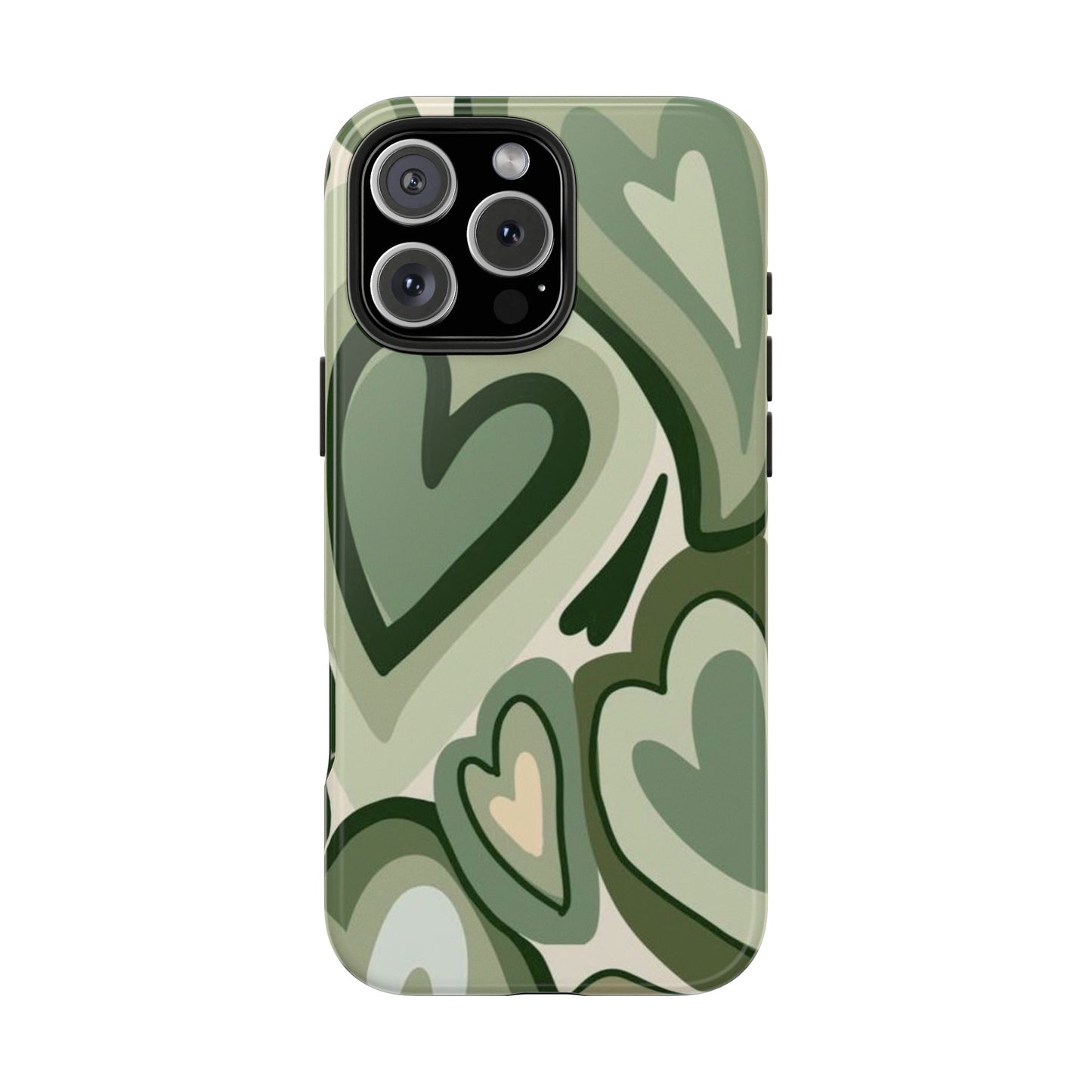 Heartfelt Patterned Tough Phone Cases, Cute Phone Cases, Gift for Her, Valentine's Day, Trendy Accessories, Nature-Inspired Design