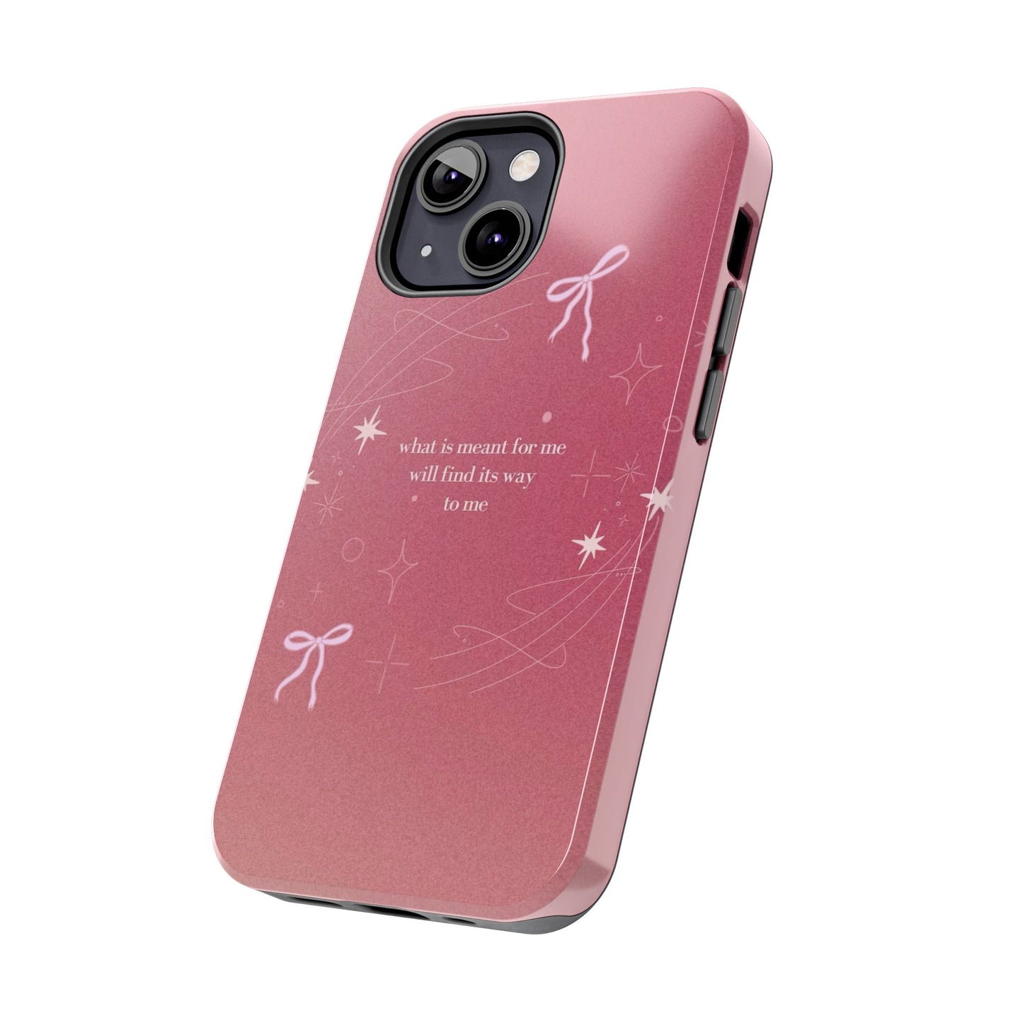 Inspirational Tough Phone Cases - Pink with Stars, Sturdy Protection, Gifts for Her, Motivational Quotes, Everyday Use