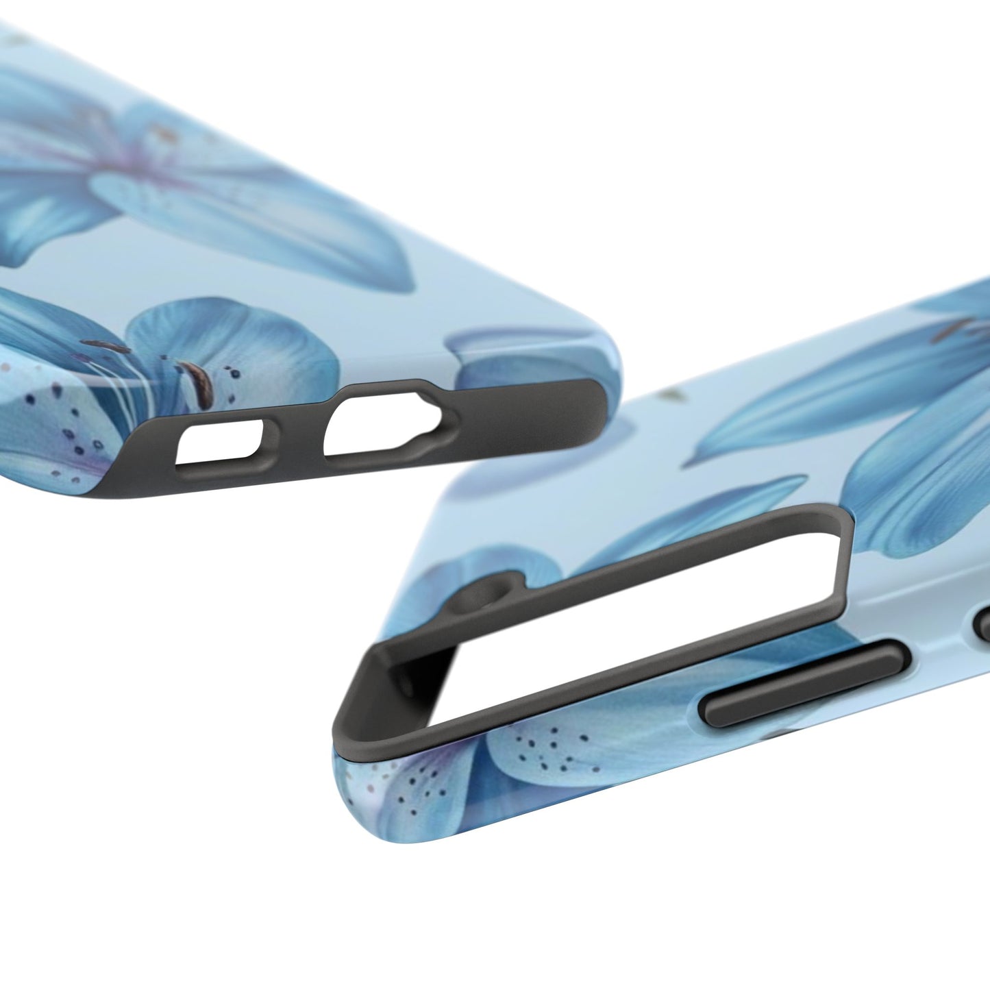 Blue Floral Tough Phone Cases, Floral Phone Cover, Gift for Her, Summer Aesthetic, Smartphone Protector, Durable Case