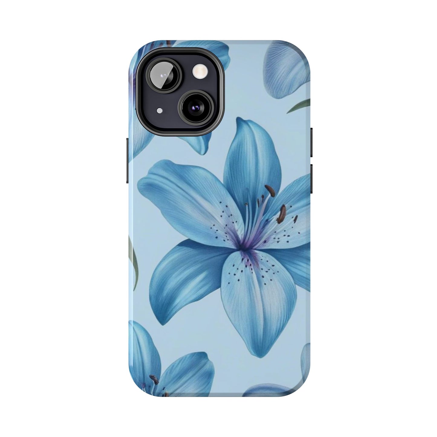 Blue Floral Tough Phone Cases, Floral Phone Cover, Gift for Her, Summer Aesthetic, Smartphone Protector, Durable Case