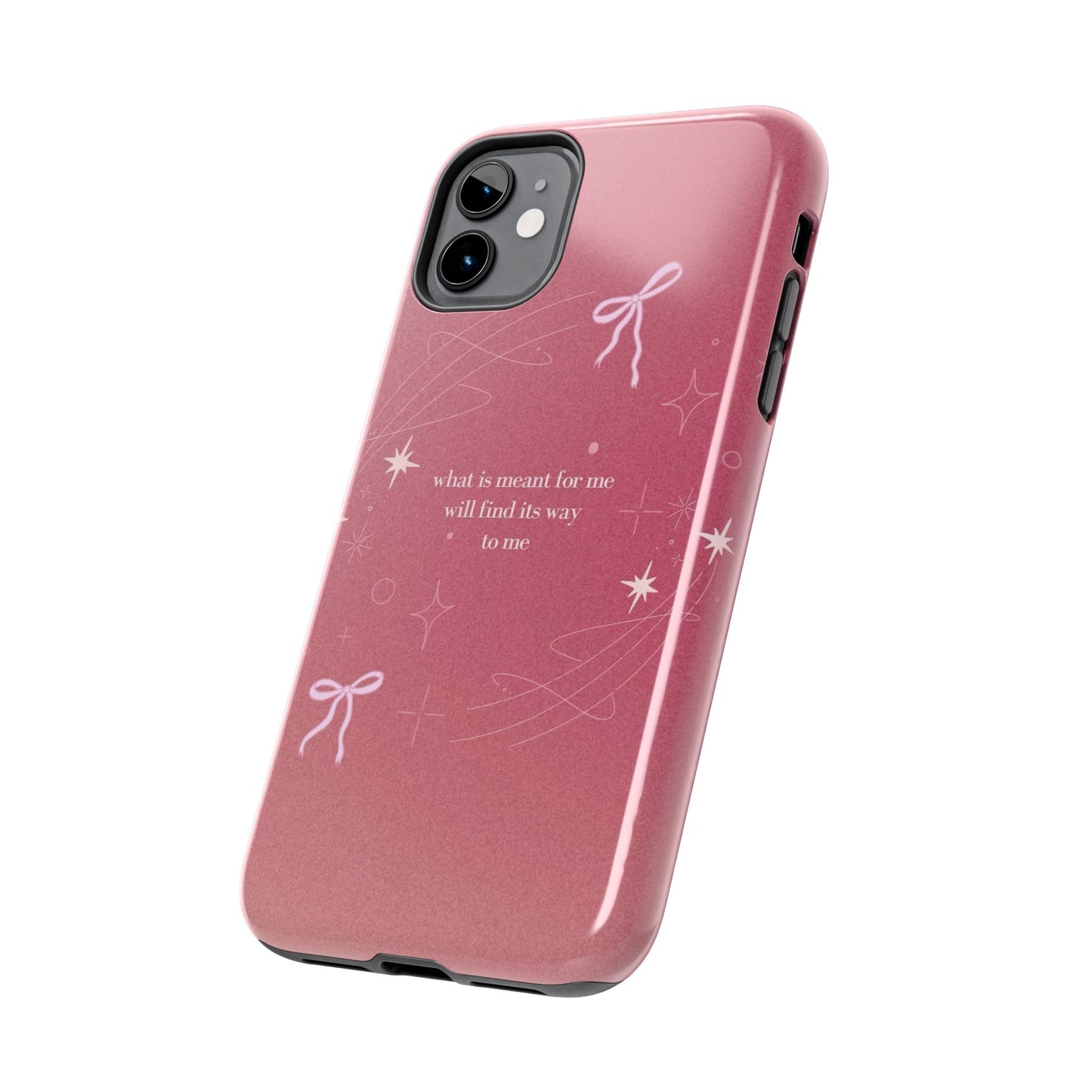 Inspirational Tough Phone Cases - Pink with Stars, Sturdy Protection, Gifts for Her, Motivational Quotes, Everyday Use