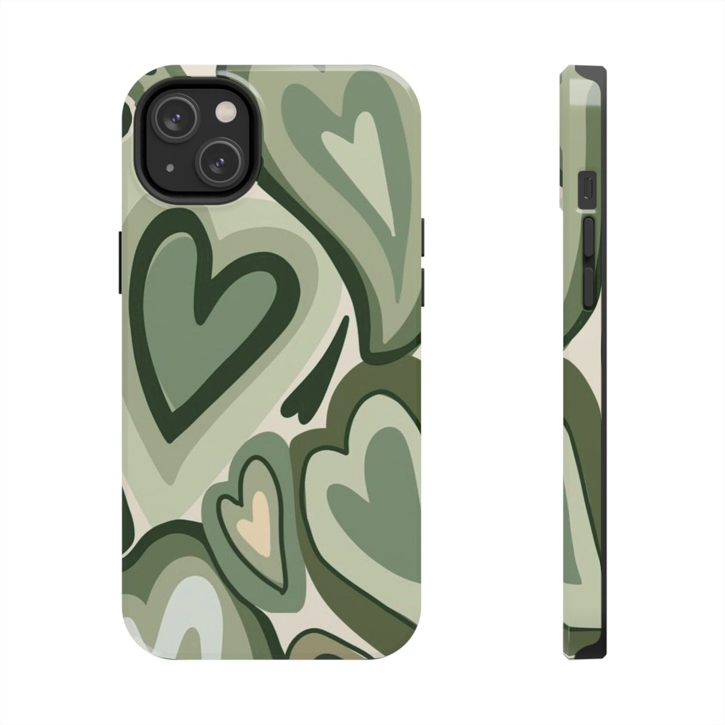 Heartfelt Patterned Tough Phone Cases, Cute Phone Cases, Gift for Her, Valentine's Day, Trendy Accessories, Nature-Inspired Design