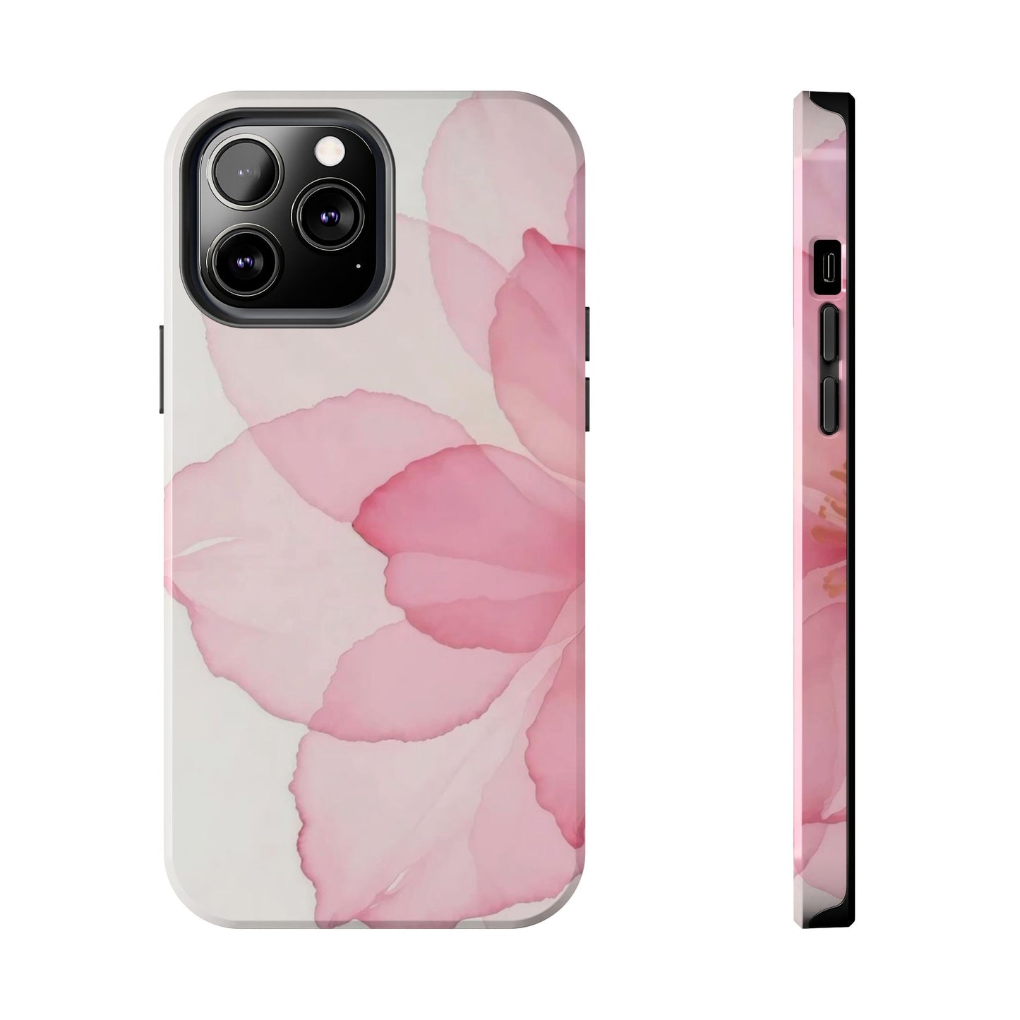 Floral Tough Phone Cases, Durable Phone Cover, Pink Flower Design, Gift for Her, Elegant Phone Accessory, Protect Your Phone