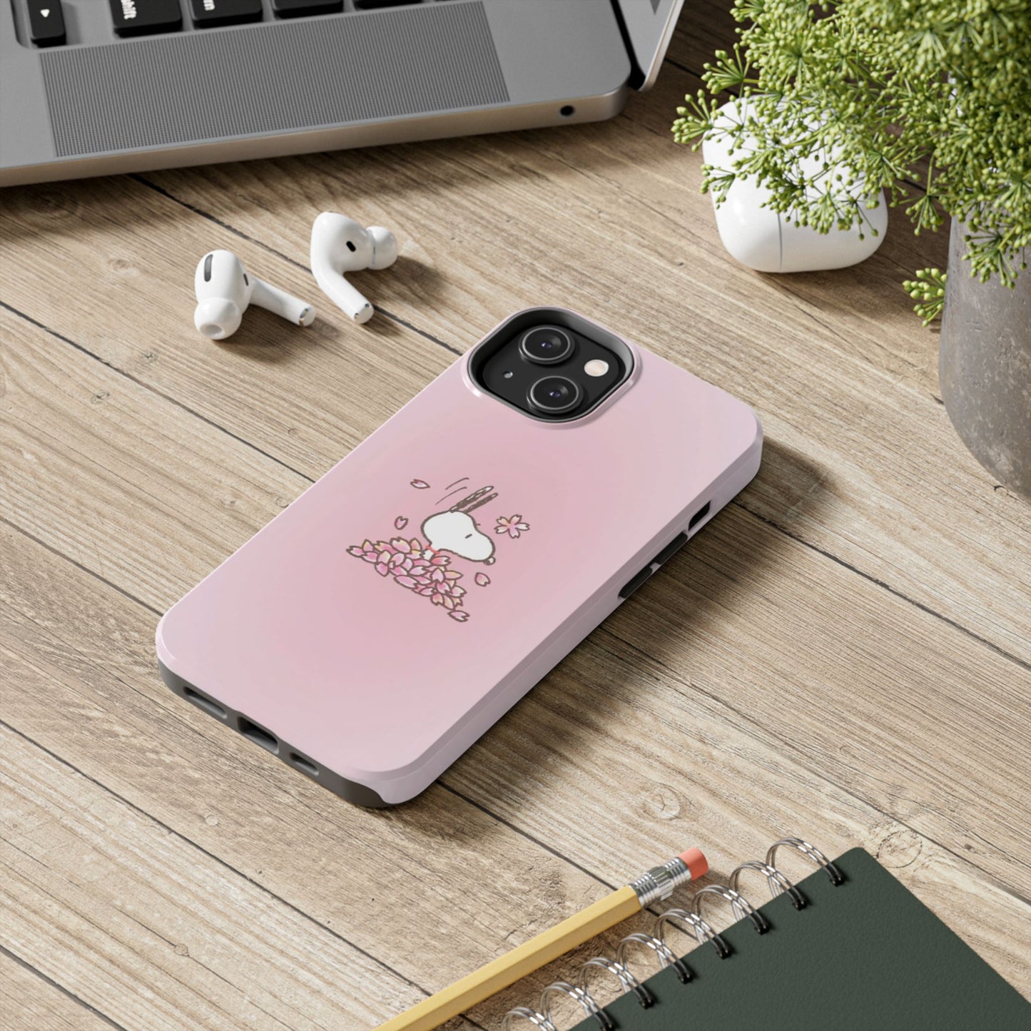 Cute Bunny Floral Tough Phone Cases, Spring Accessories, Gift for Her, Durable Cell Case, Pet Lovers, Unique Spring Decor
