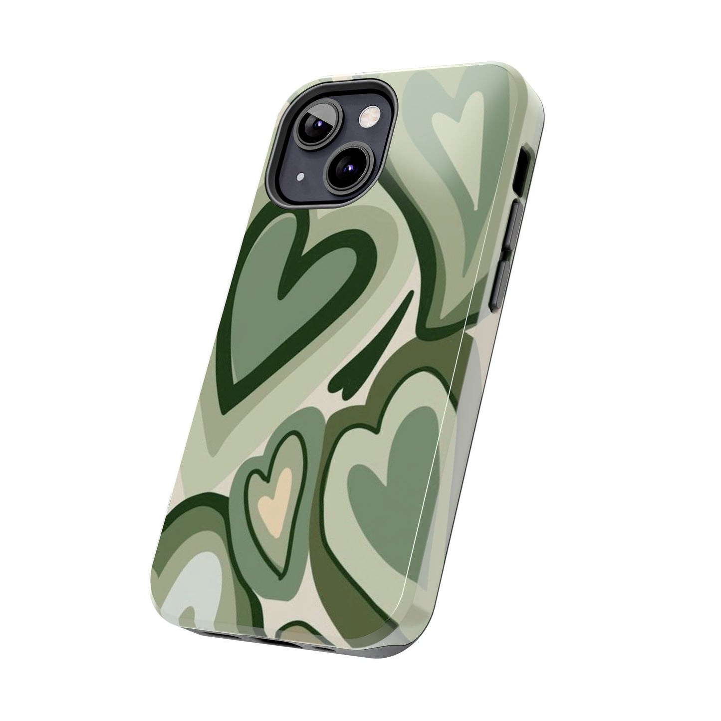 Heartfelt Patterned Tough Phone Cases, Cute Phone Cases, Gift for Her, Valentine's Day, Trendy Accessories, Nature-Inspired Design