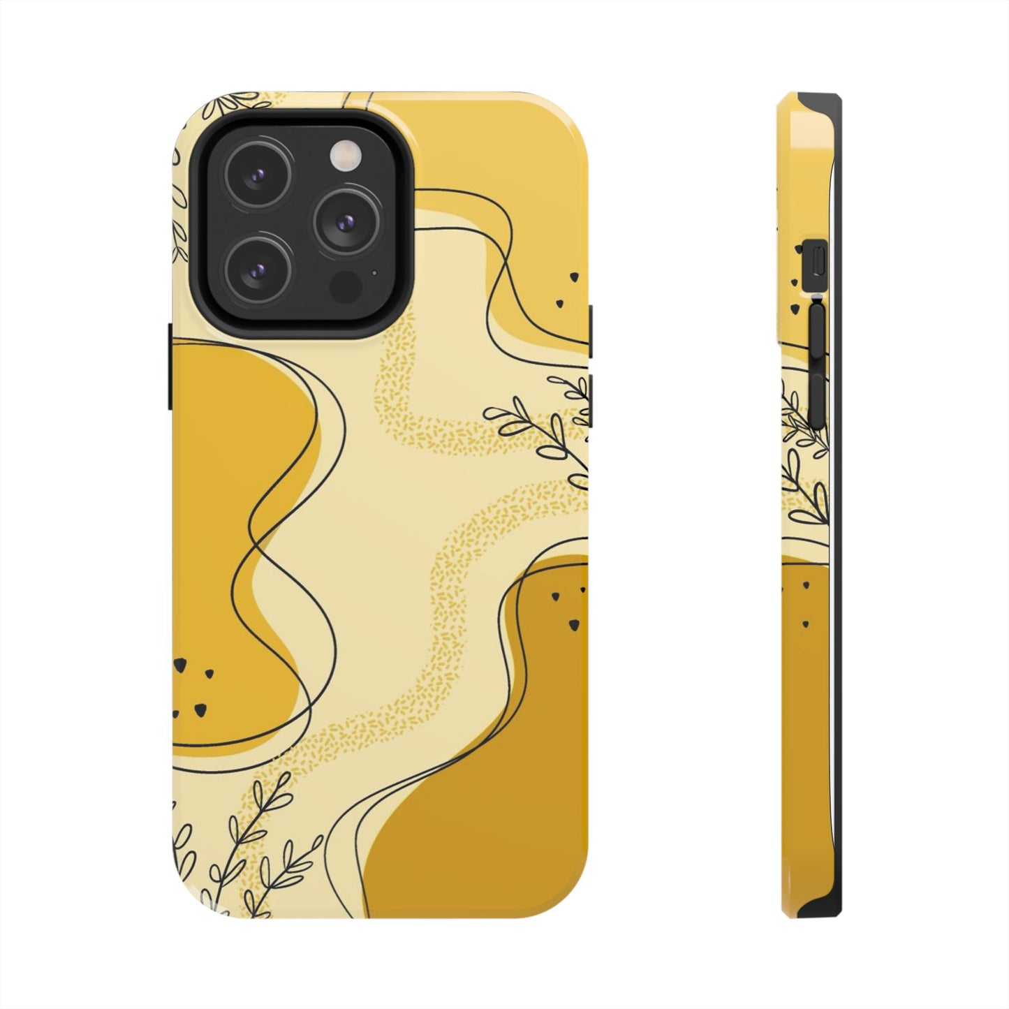 Artistic Yellow Phone Case, Tough Phone Protection, Modern Design, Gifts for Her, Phone Accessories, Unique Cell Phone Cover