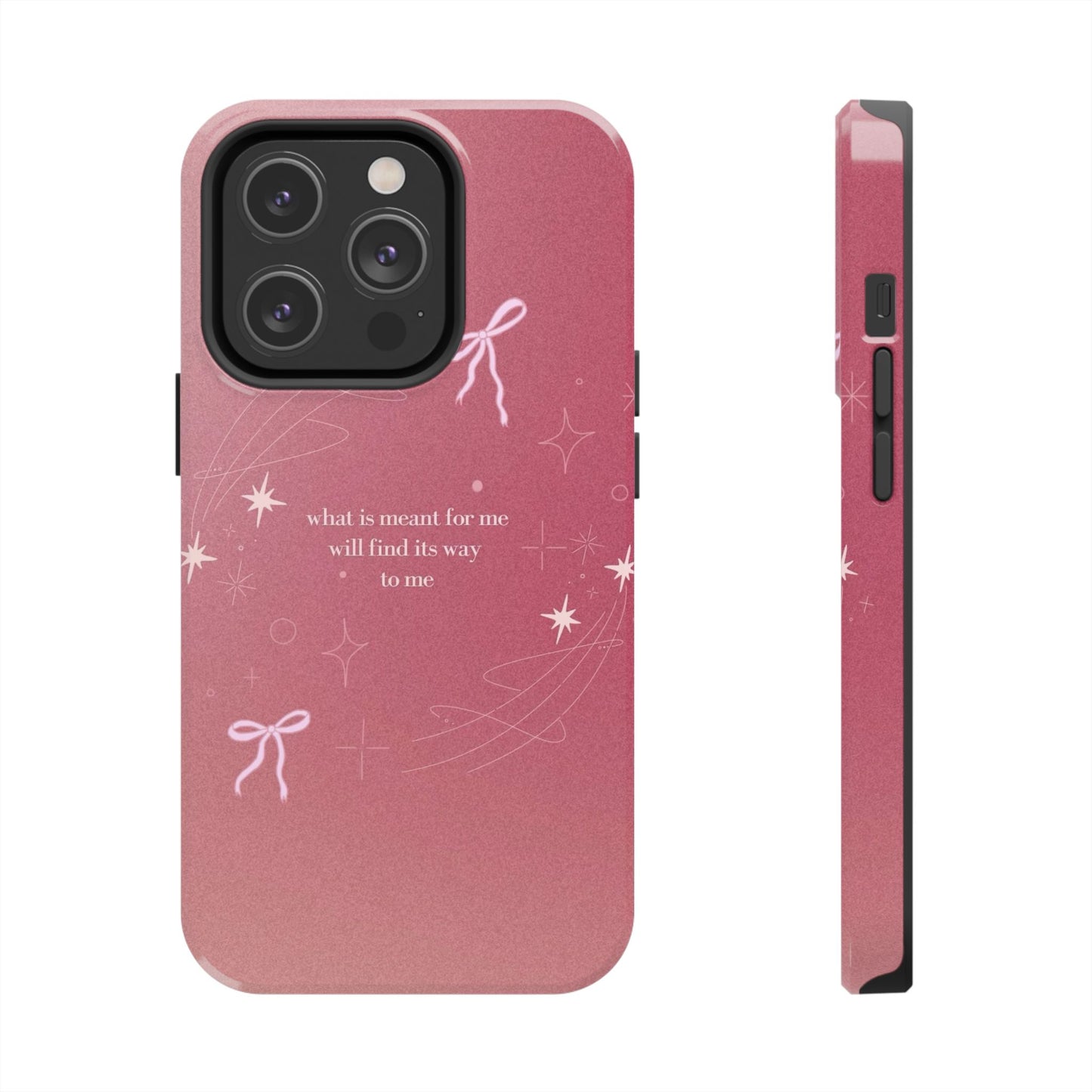 Inspirational Tough Phone Cases - Pink with Stars, Sturdy Protection, Gifts for Her, Motivational Quotes, Everyday Use