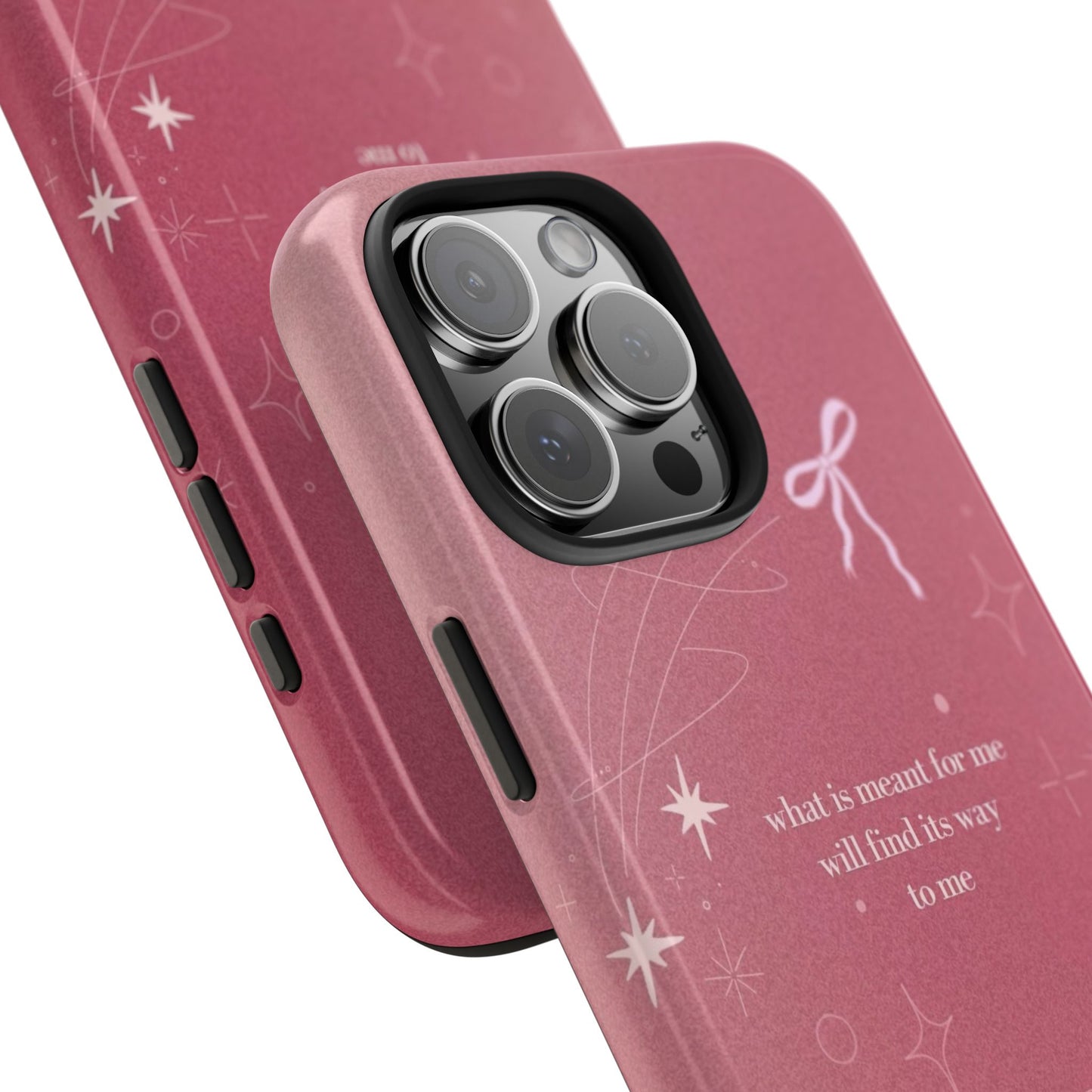 Inspirational Tough Phone Cases - Pink with Stars, Sturdy Protection, Gifts for Her, Motivational Quotes, Everyday Use