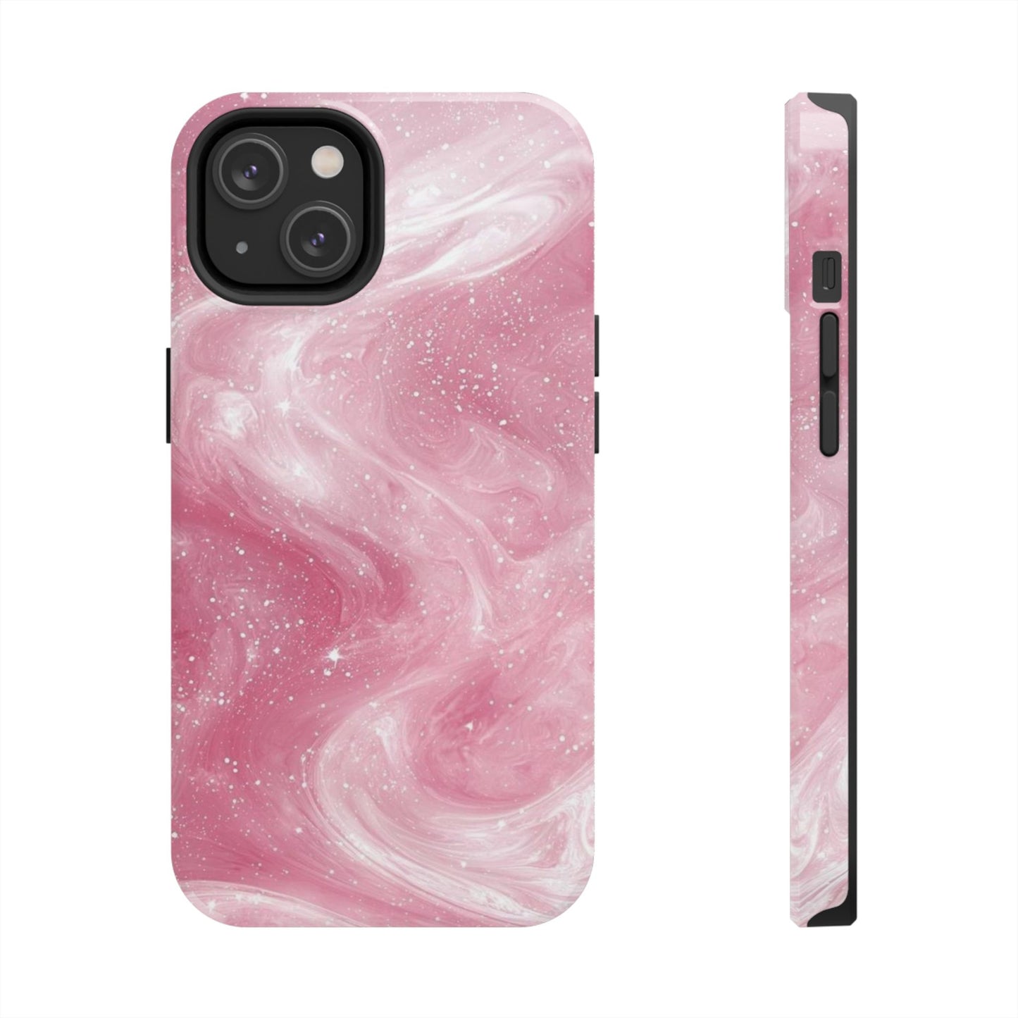 Stylish Tough Phone Cases - Pink Marble Design, Phone Cover for Women, Durable Protection, Trendy Gift, Birthday Present, Everyday Use