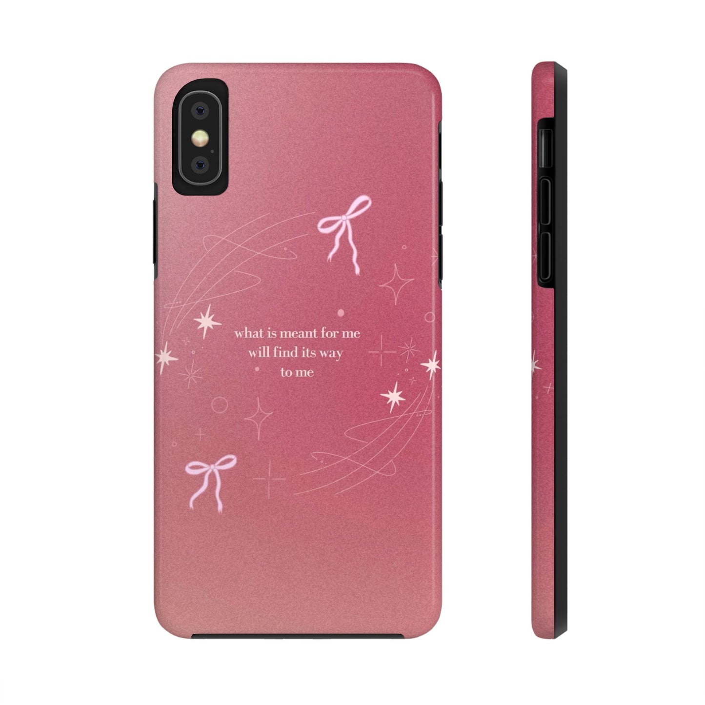 Inspirational Tough Phone Cases - Pink with Stars, Sturdy Protection, Gifts for Her, Motivational Quotes, Everyday Use