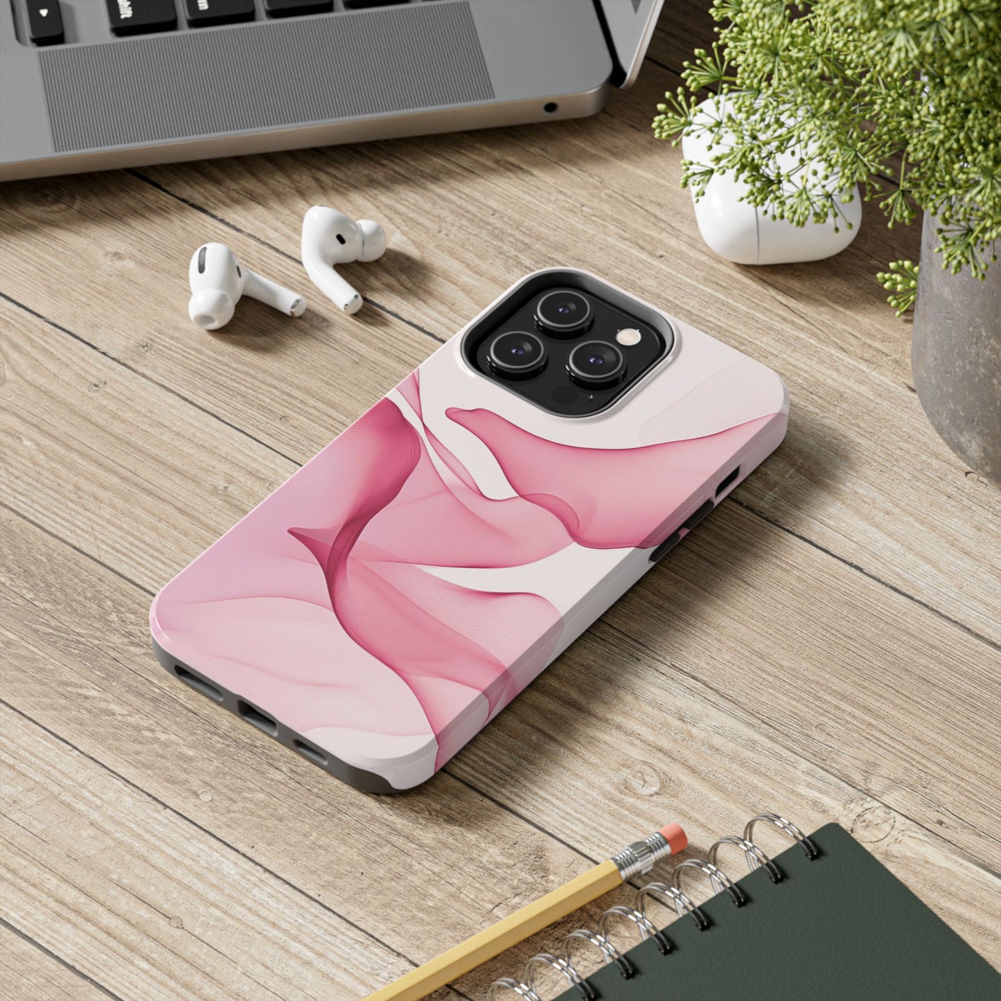 Elegant Tough Phone Cases | Stylish Shockproof Covers for Women | Trendy Gift for Birthdays, Holidays, or Any Occasion, Pink Flow Design