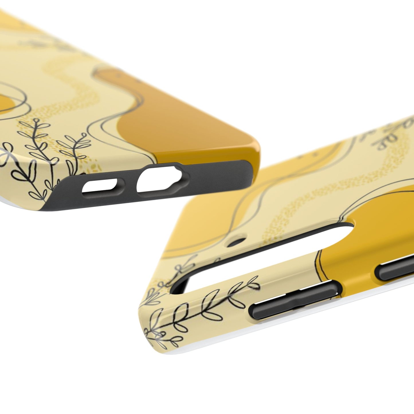 Artistic Yellow Phone Case, Tough Phone Protection, Modern Design, Gifts for Her, Phone Accessories, Unique Cell Phone Cover