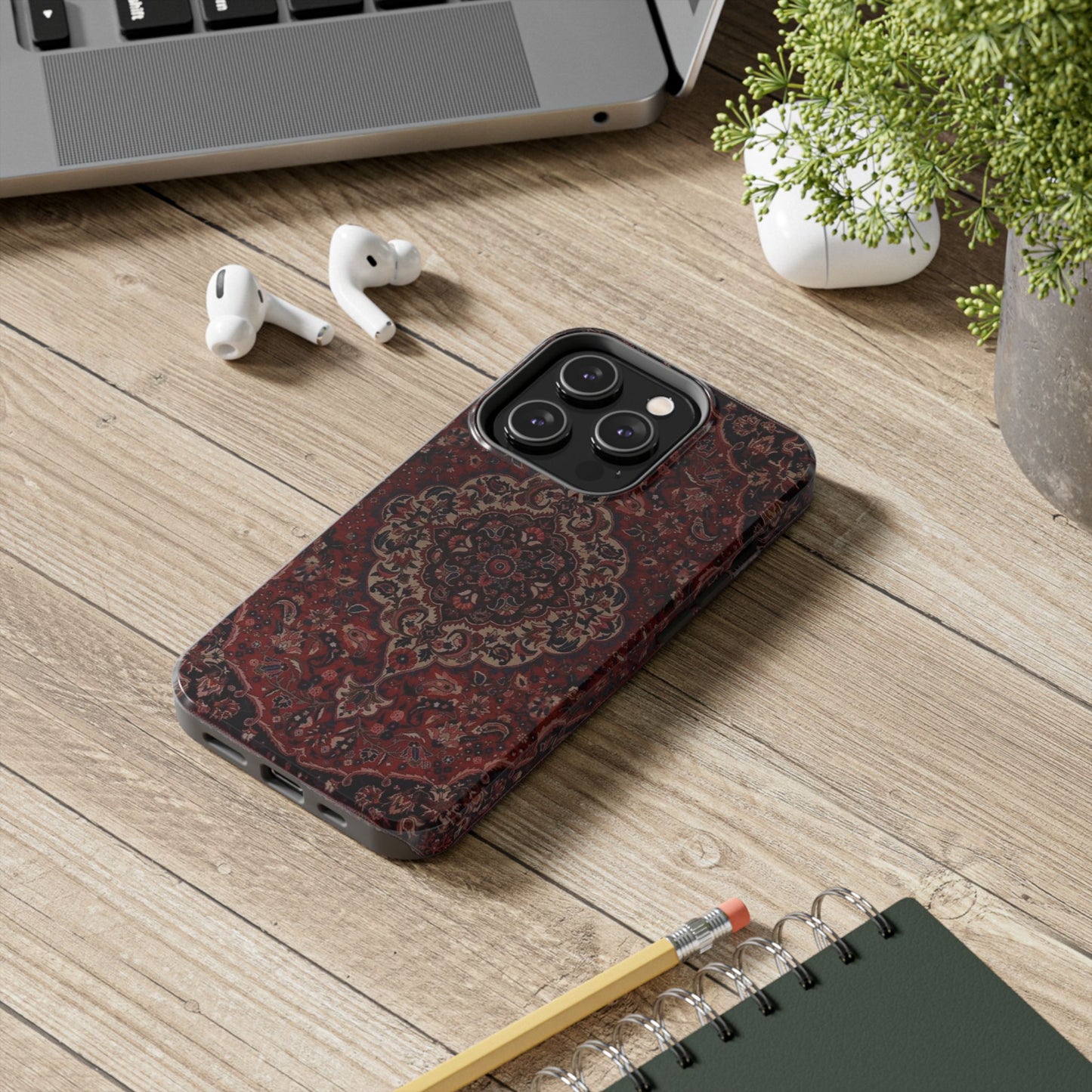 Bohemian Rug Pattern Tough Phone Case, Boho Chic Accessory, Stylish Phone Protection, Unique Gift Idea, Trendy Tech Gear