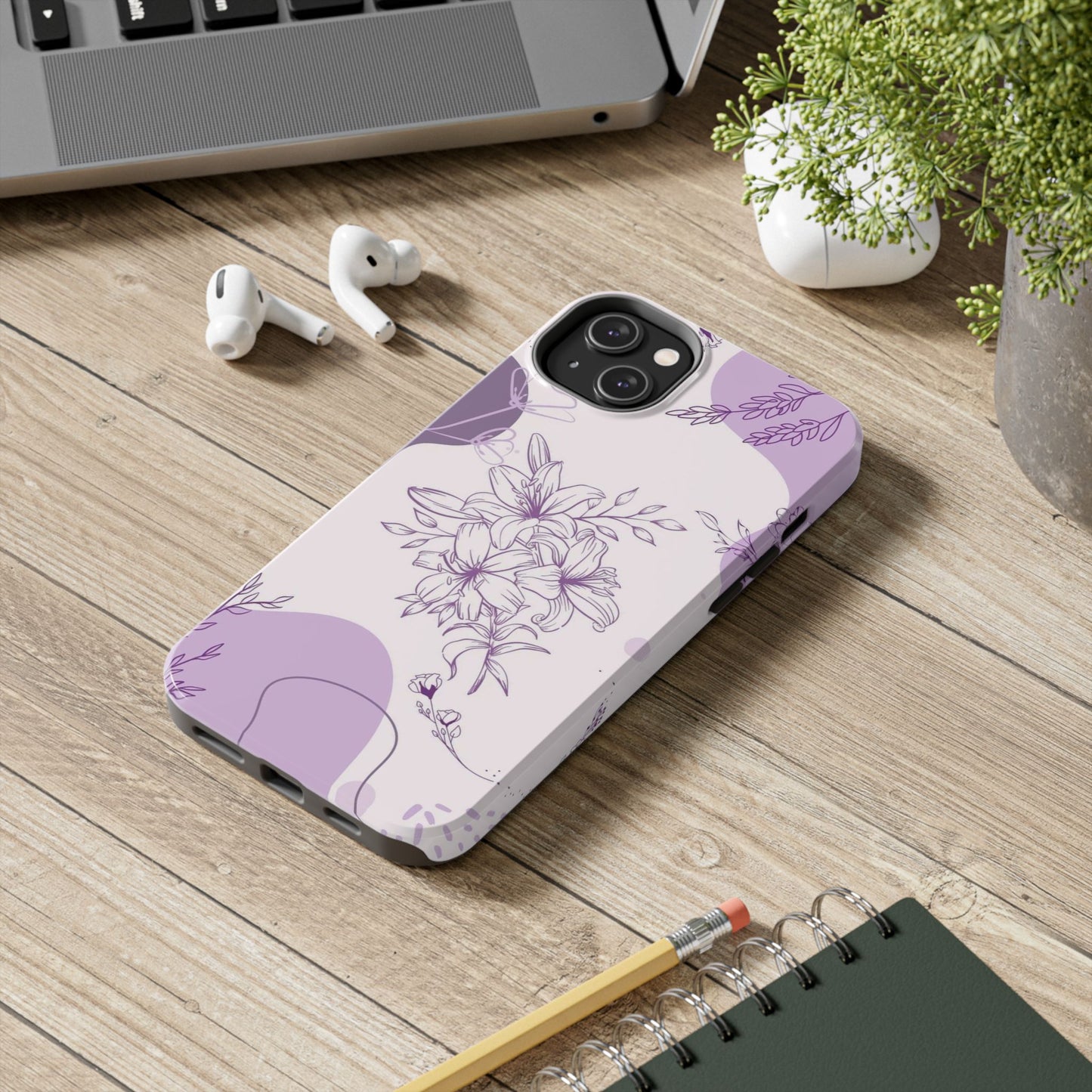 Stylish Floral Tough Phone Cases - Durable Floral Design for Women, Gift for Her, Phone Protection, Nature-Inspired Tech Accessories