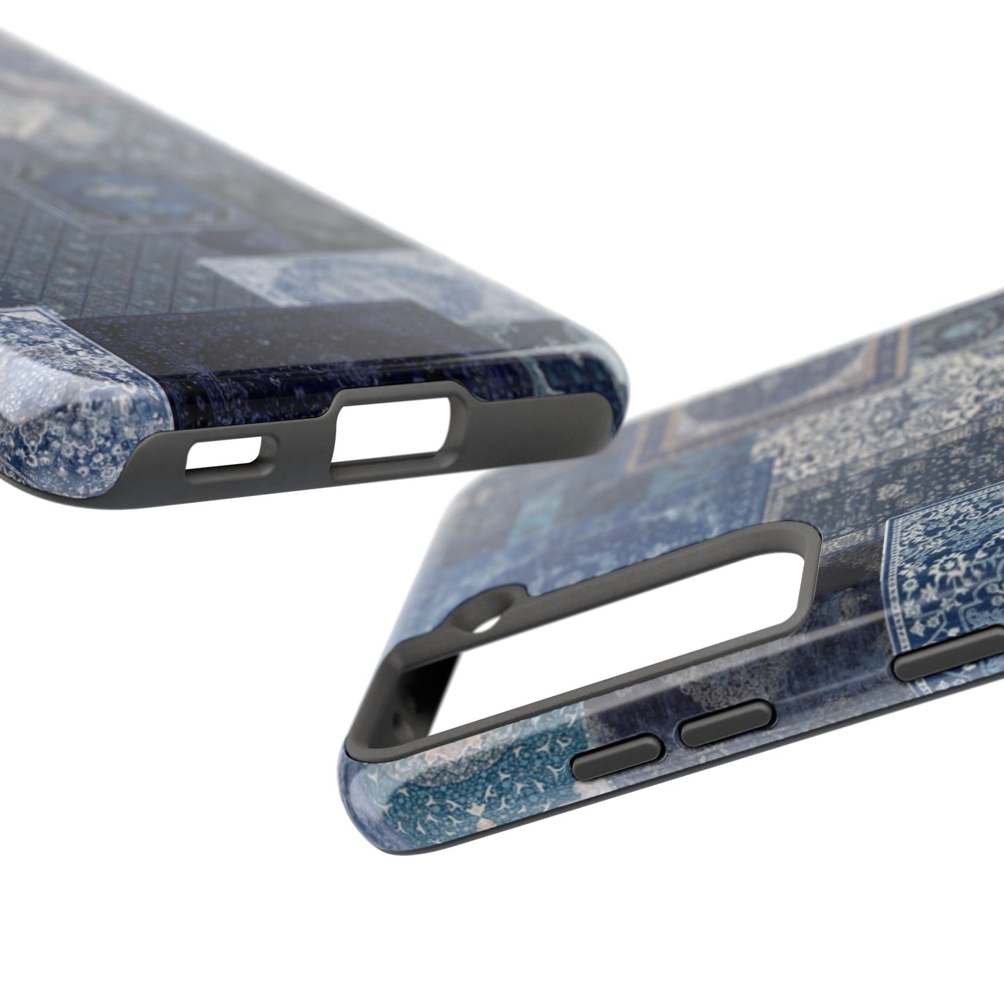 Vintage Rug Pattern Phone Cases, Tough Cases for iPhone, Stylish Smartphone Cover, Unique Gifts for Him/Her, Blue Design