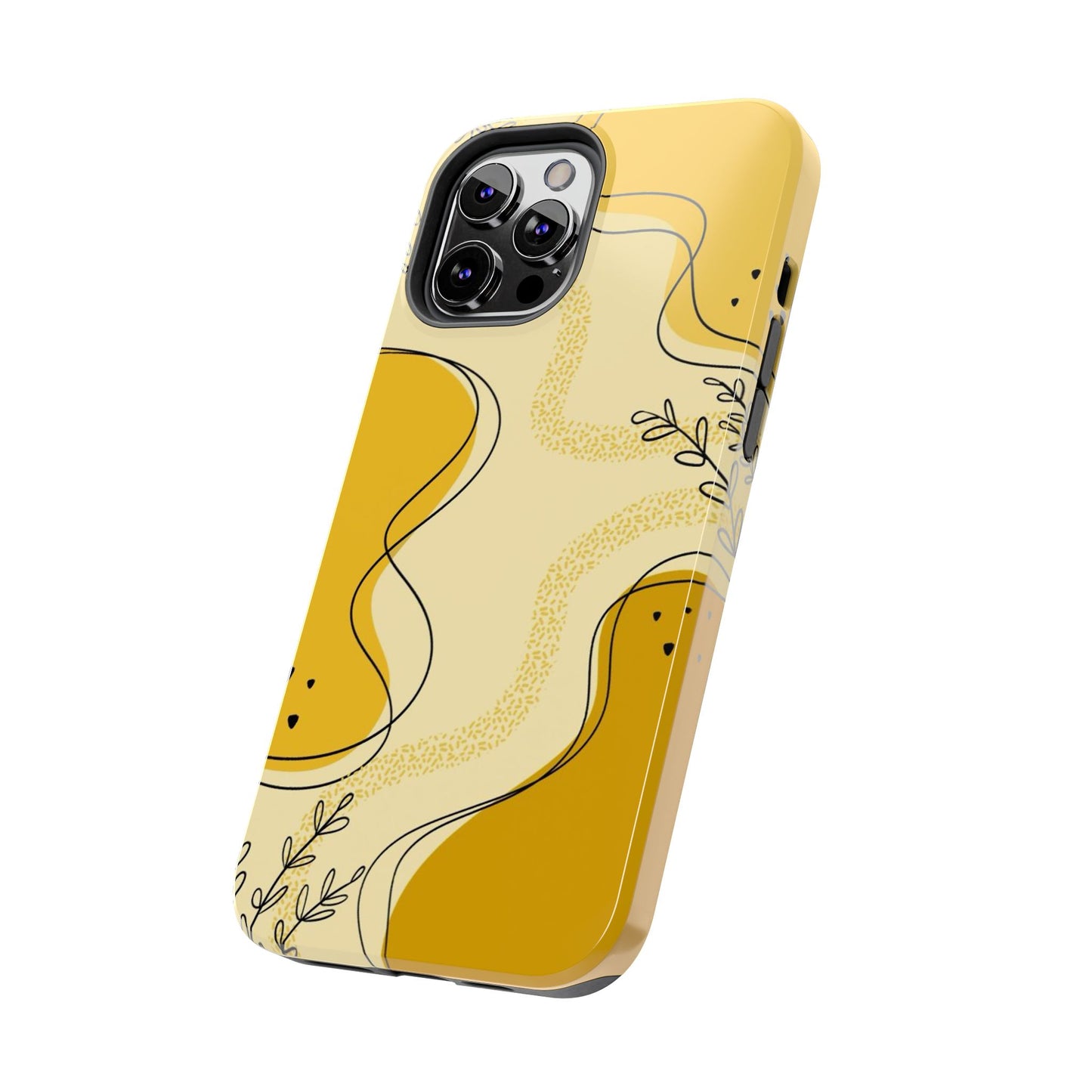 Artistic Yellow Phone Case, Tough Phone Protection, Modern Design, Gifts for Her, Phone Accessories, Unique Cell Phone Cover