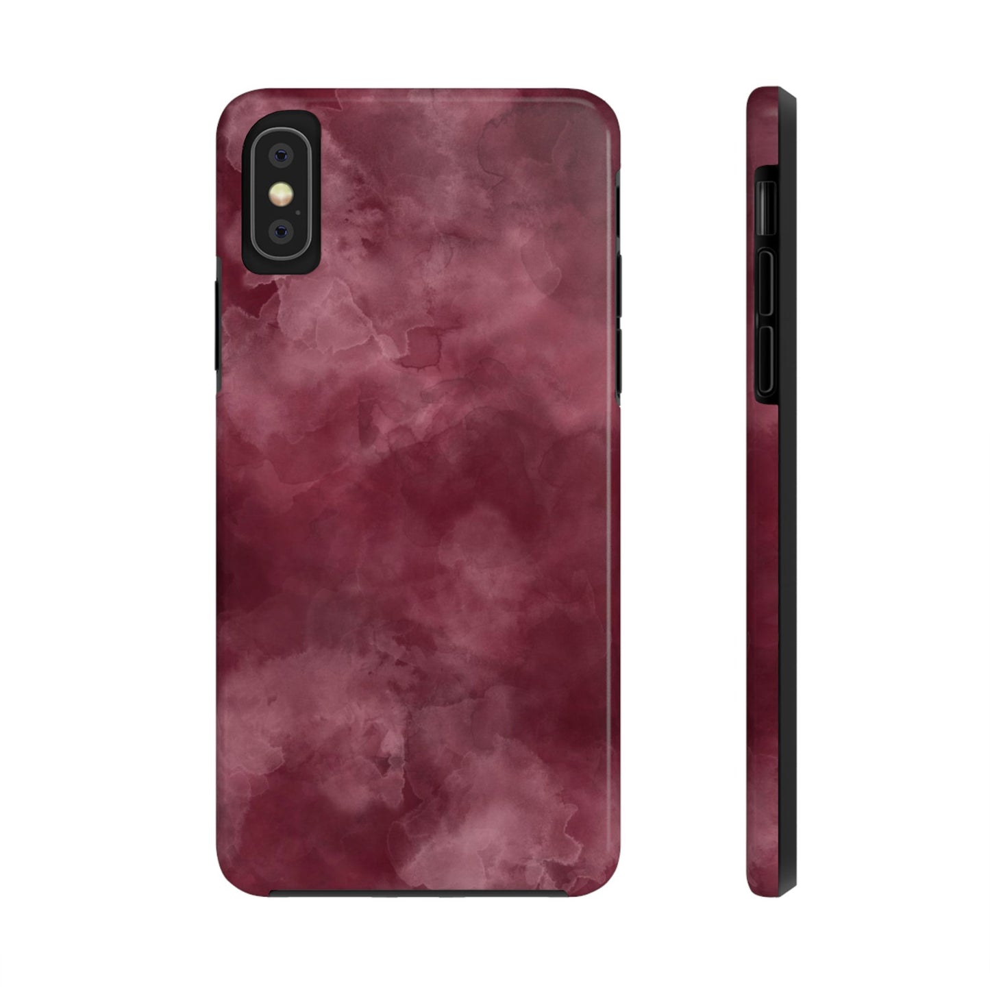 Elegant Burgundy Tough Phone Cases, Stylish Phone Cover, Durable Phone Protector, Unique Gift, Trendy Tech Accessories