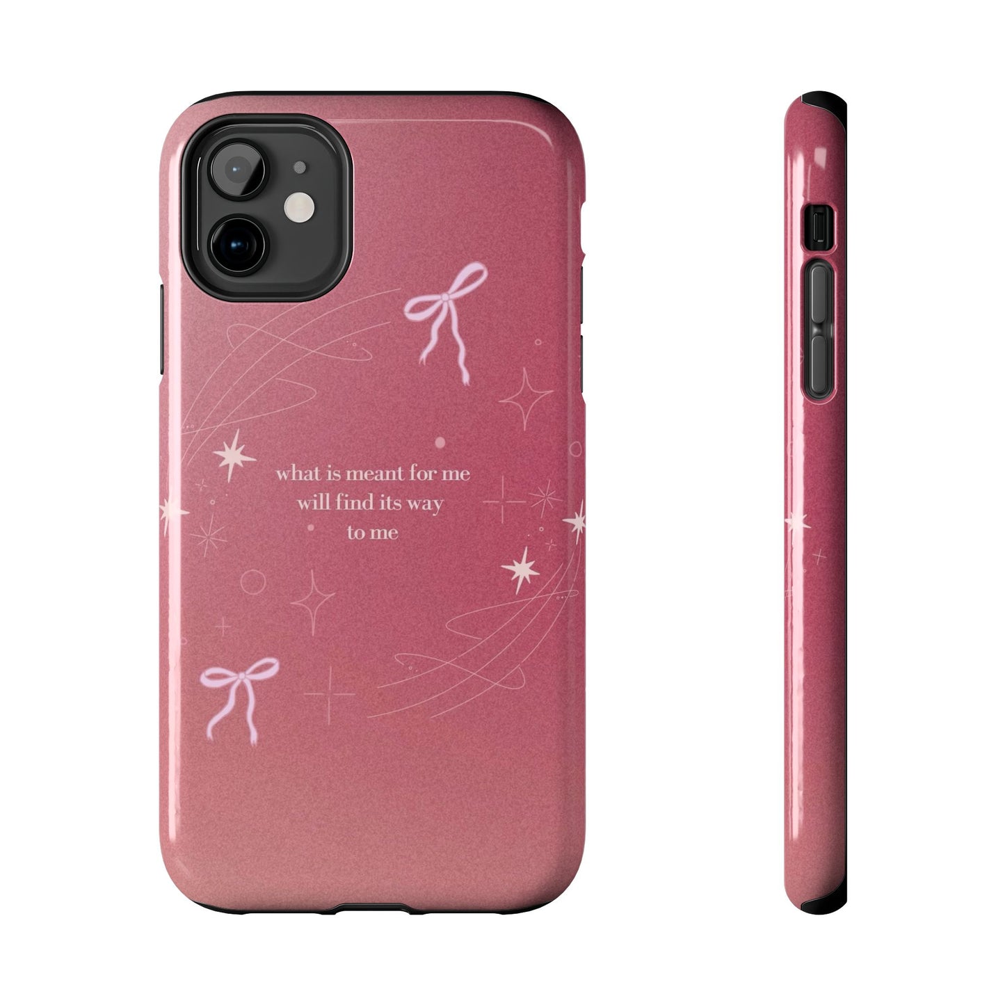 Inspirational Tough Phone Cases - Pink with Stars, Sturdy Protection, Gifts for Her, Motivational Quotes, Everyday Use
