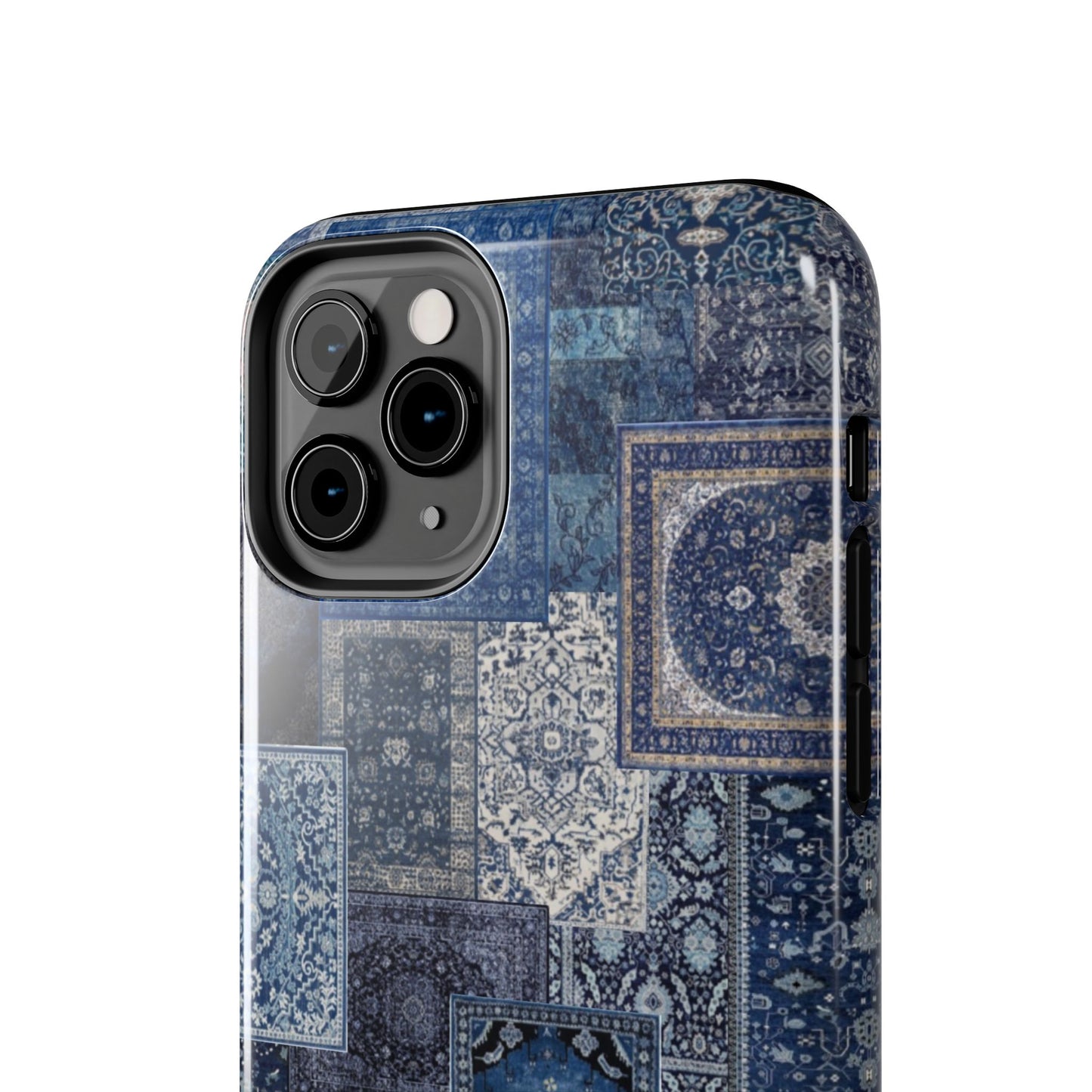 Vintage Rug Pattern Phone Cases, Tough Cases for iPhone, Stylish Smartphone Cover, Unique Gifts for Him/Her, Blue Design