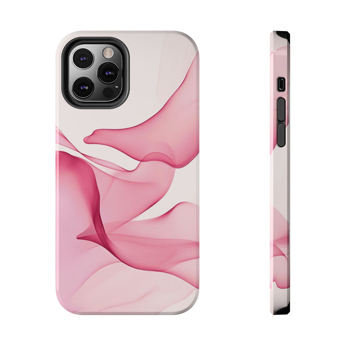Elegant Tough Phone Cases | Stylish Shockproof Covers for Women | Trendy Gift for Birthdays, Holidays, or Any Occasion, Pink Flow Design