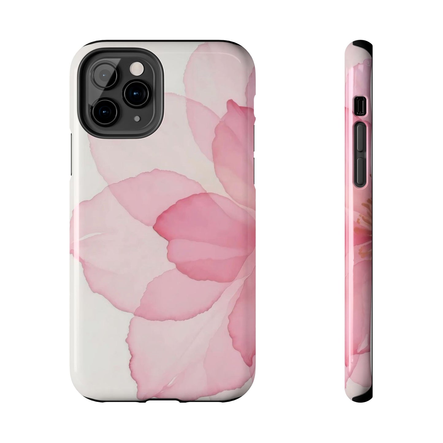 Floral Tough Phone Cases, Durable Phone Cover, Pink Flower Design, Gift for Her, Elegant Phone Accessory, Protect Your Phone