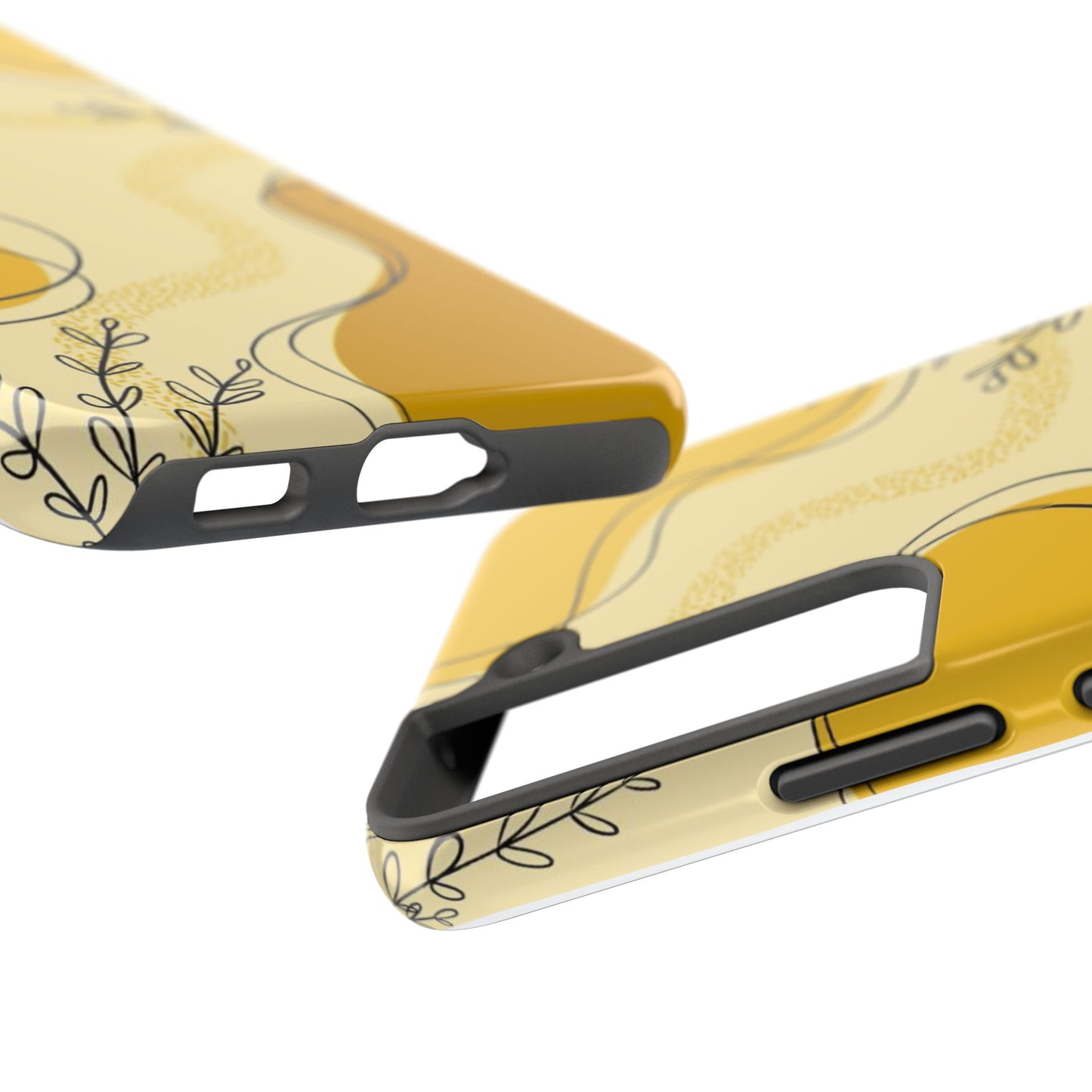 Artistic Yellow Phone Case, Tough Phone Protection, Modern Design, Gifts for Her, Phone Accessories, Unique Cell Phone Cover