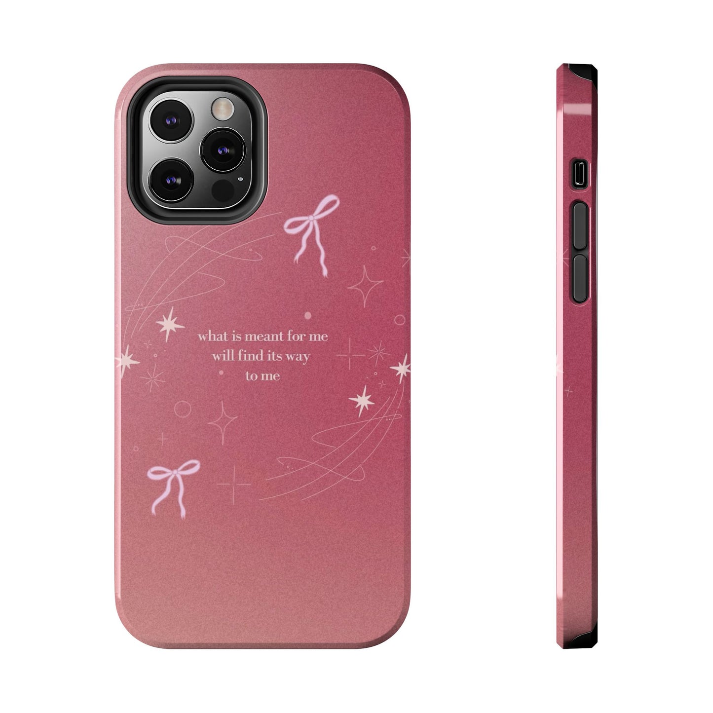 Inspirational Tough Phone Cases - Pink with Stars, Sturdy Protection, Gifts for Her, Motivational Quotes, Everyday Use