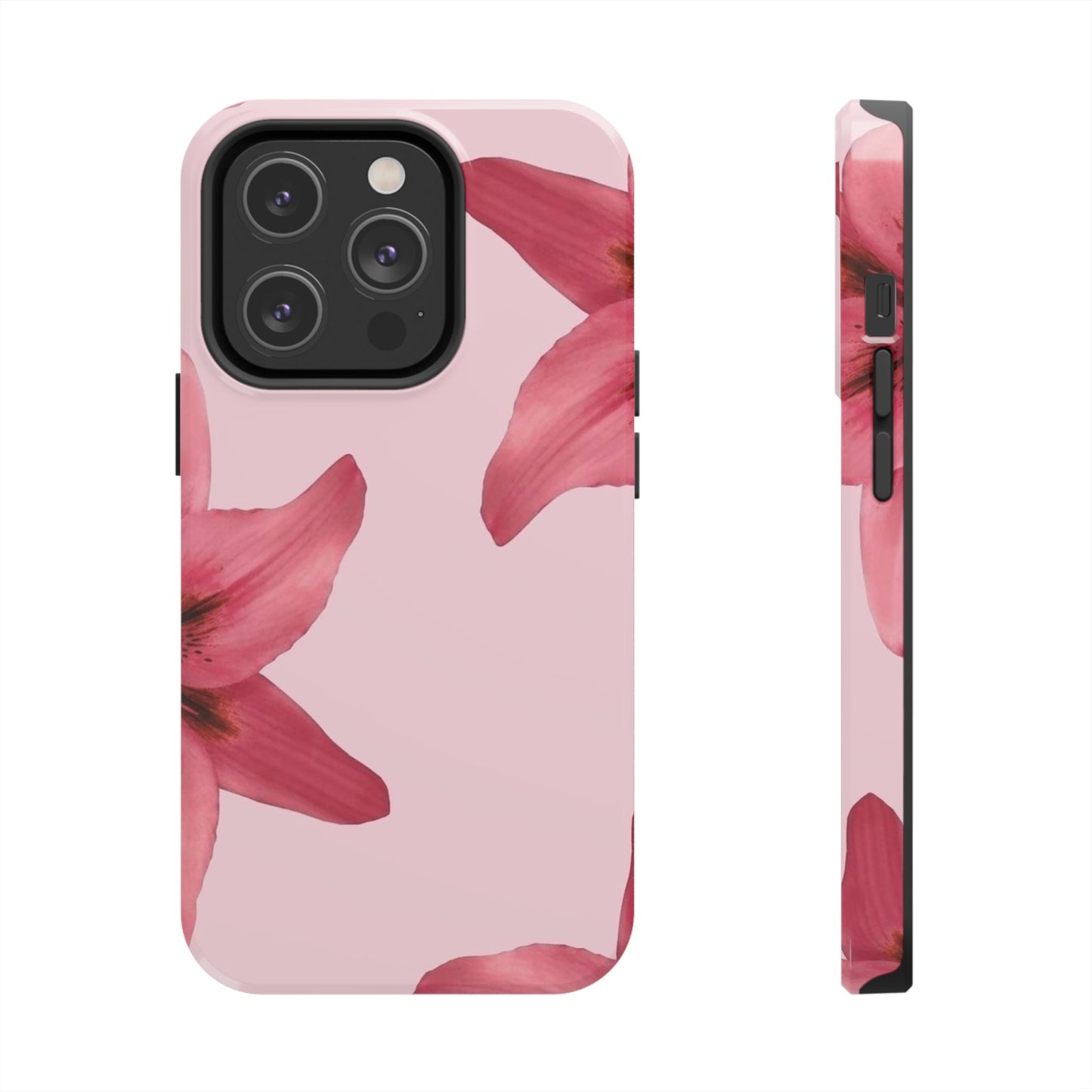 Stylish Floral Phone Case - Tough & Durable, Pink Lily Design, Perfect for Flower Lovers, Gift for Her, Seasonal Accessory, Phone Protection