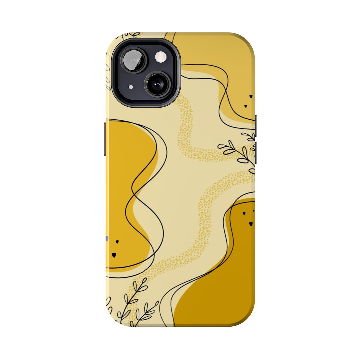 Artistic Yellow Phone Case, Tough Phone Protection, Modern Design, Gifts for Her, Phone Accessories, Unique Cell Phone Cover
