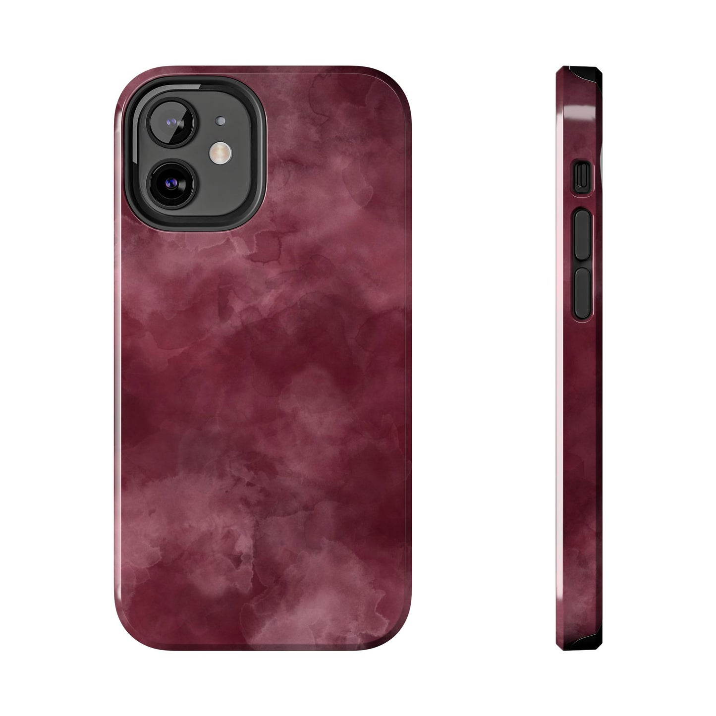 Elegant Burgundy Tough Phone Cases, Stylish Phone Cover, Durable Phone Protector, Unique Gift, Trendy Tech Accessories
