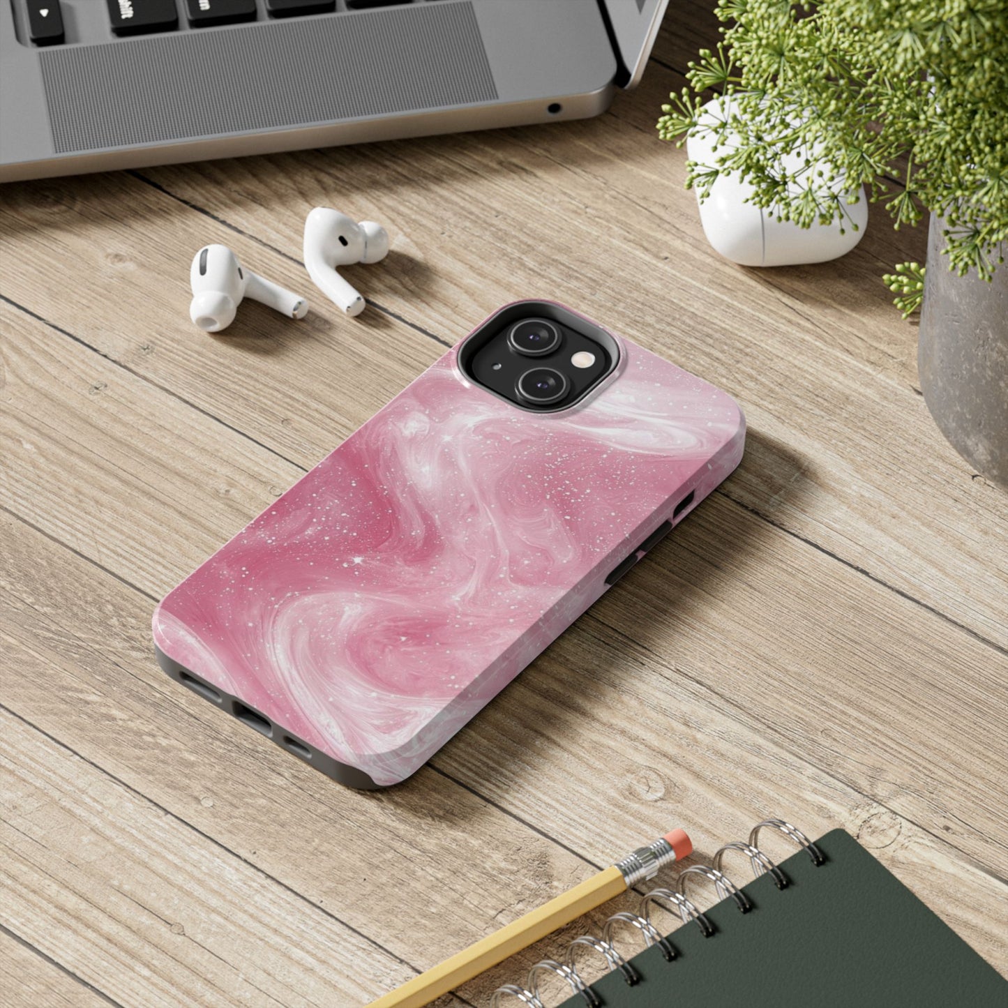 Stylish Tough Phone Cases - Pink Marble Design, Phone Cover for Women, Durable Protection, Trendy Gift, Birthday Present, Everyday Use