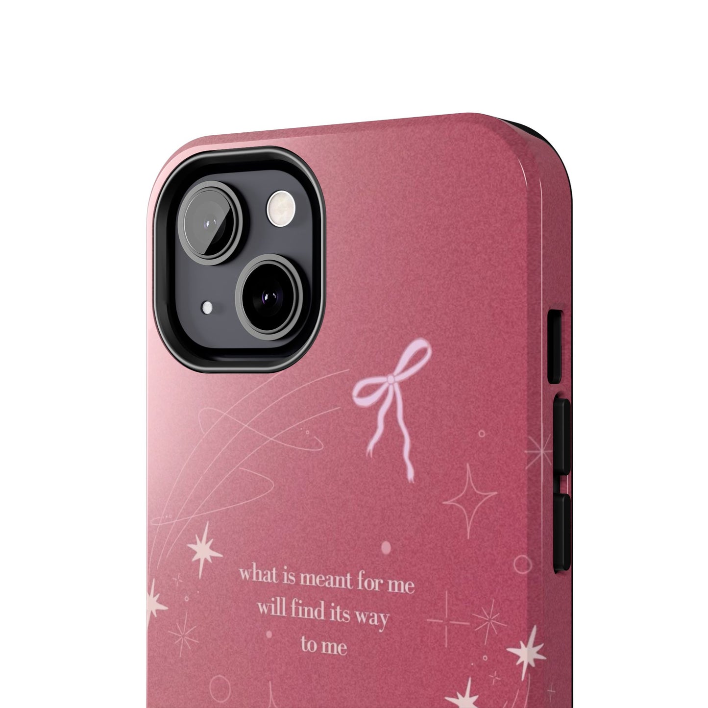 Inspirational Tough Phone Cases - Pink with Stars, Sturdy Protection, Gifts for Her, Motivational Quotes, Everyday Use