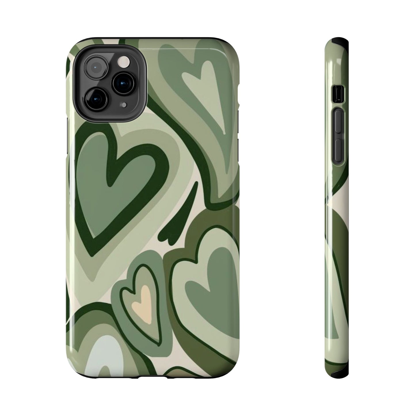 Heartfelt Patterned Tough Phone Cases, Cute Phone Cases, Gift for Her, Valentine's Day, Trendy Accessories, Nature-Inspired Design