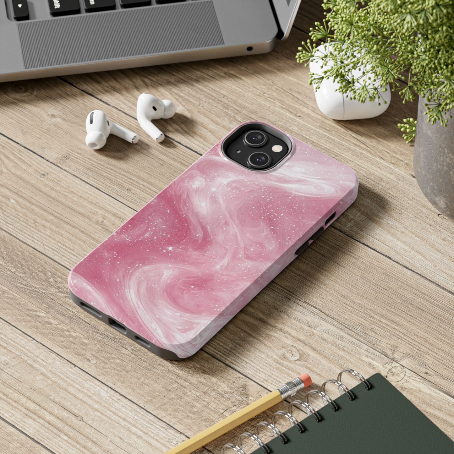Stylish Tough Phone Cases - Pink Marble Design, Phone Cover for Women, Durable Protection, Trendy Gift, Birthday Present, Everyday Use
