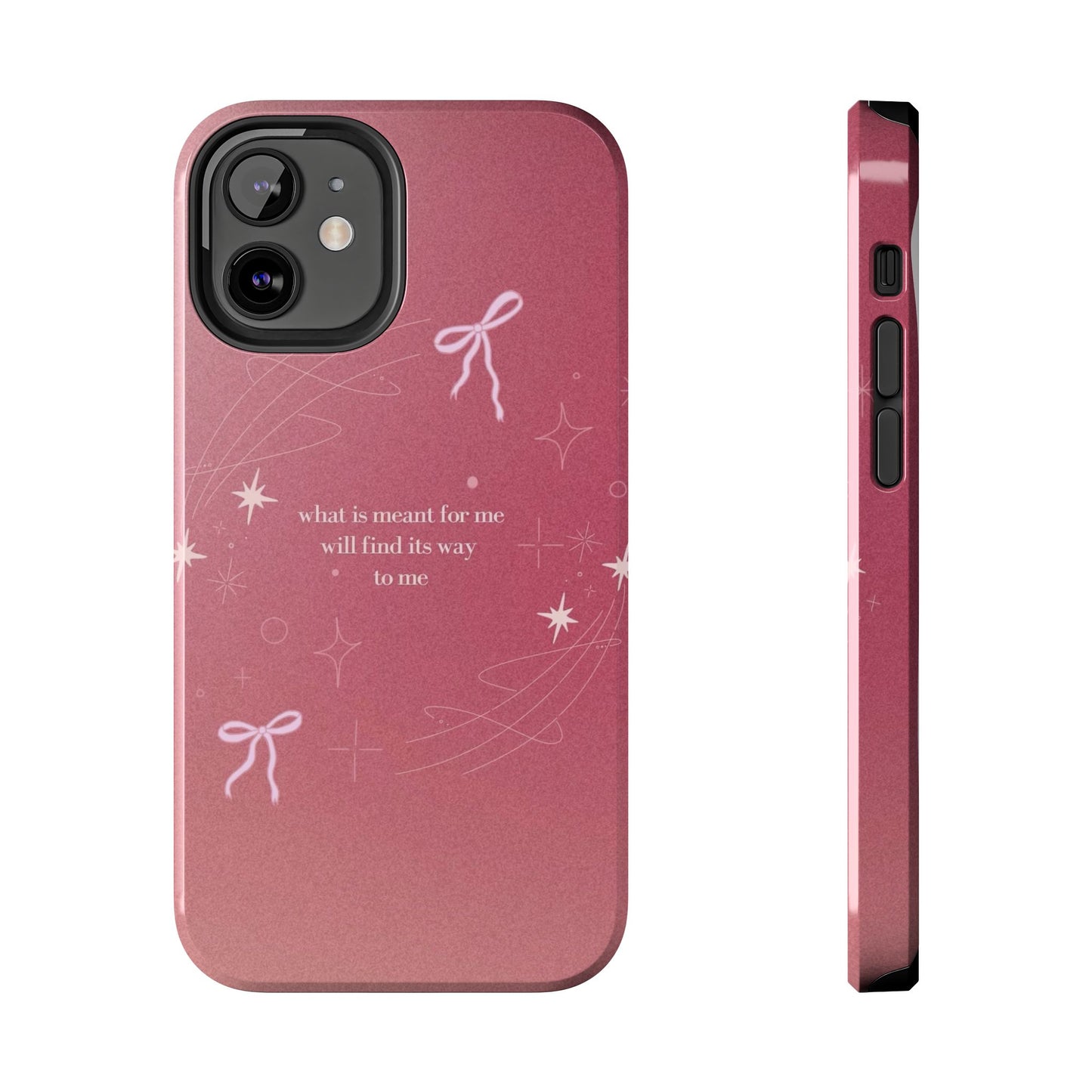 Inspirational Tough Phone Cases - Pink with Stars, Sturdy Protection, Gifts for Her, Motivational Quotes, Everyday Use