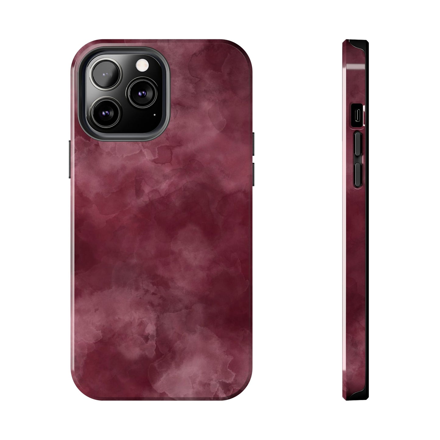 Elegant Burgundy Tough Phone Cases, Stylish Phone Cover, Durable Phone Protector, Unique Gift, Trendy Tech Accessories