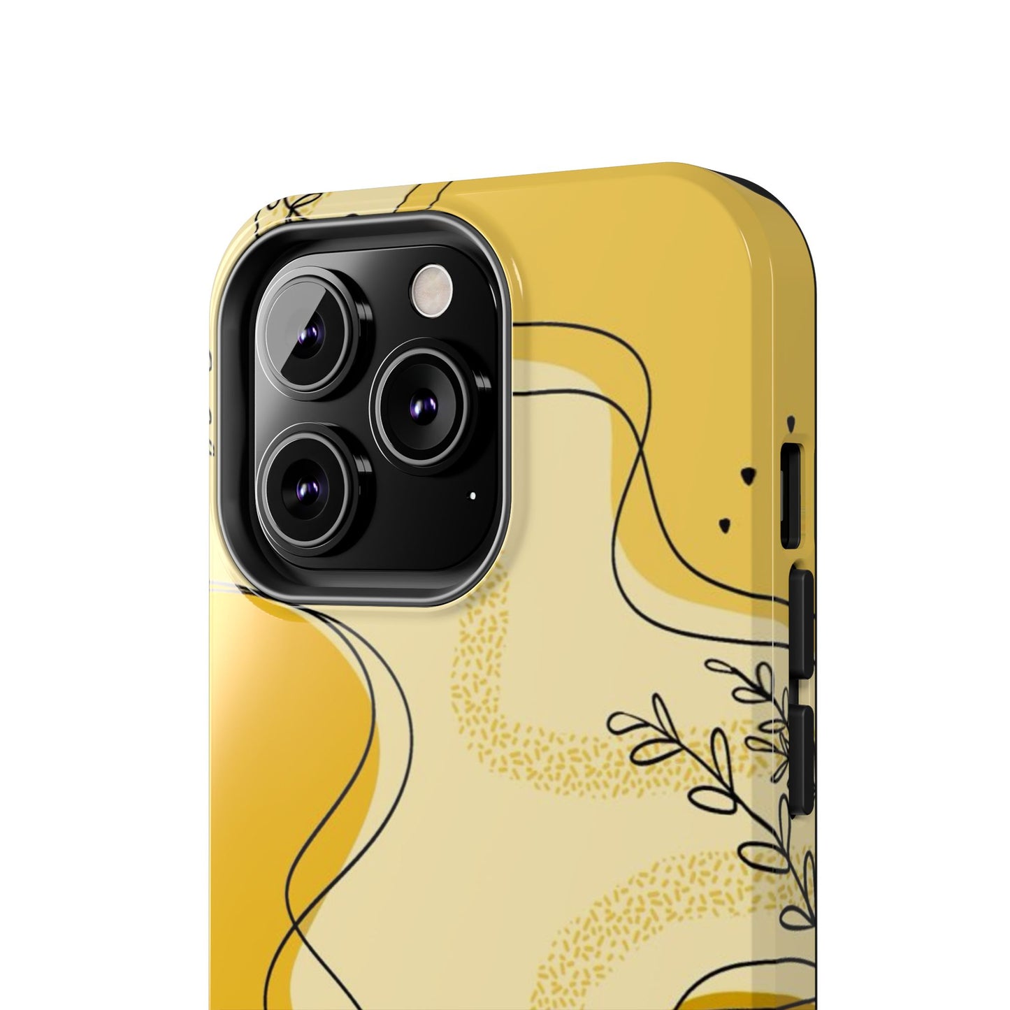 Artistic Yellow Phone Case, Tough Phone Protection, Modern Design, Gifts for Her, Phone Accessories, Unique Cell Phone Cover
