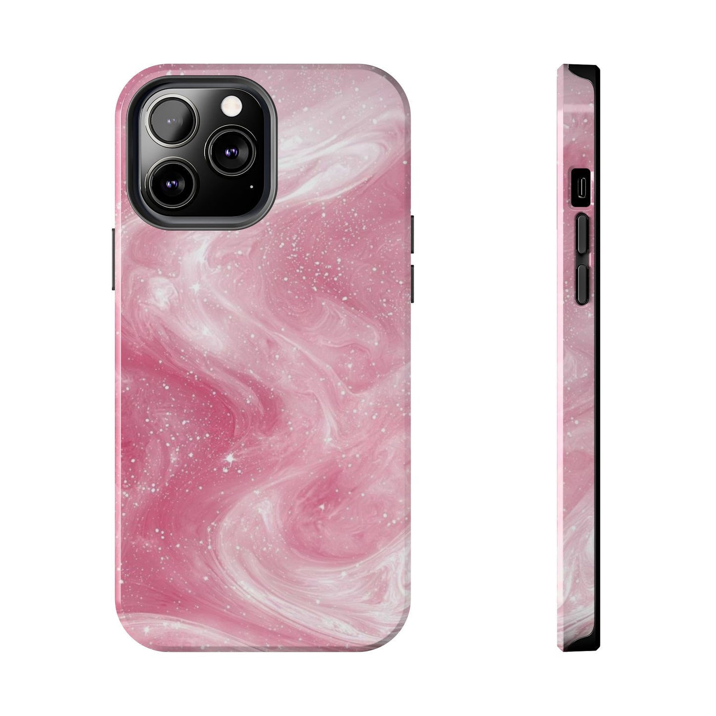 Stylish Tough Phone Cases - Pink Marble Design, Phone Cover for Women, Durable Protection, Trendy Gift, Birthday Present, Everyday Use
