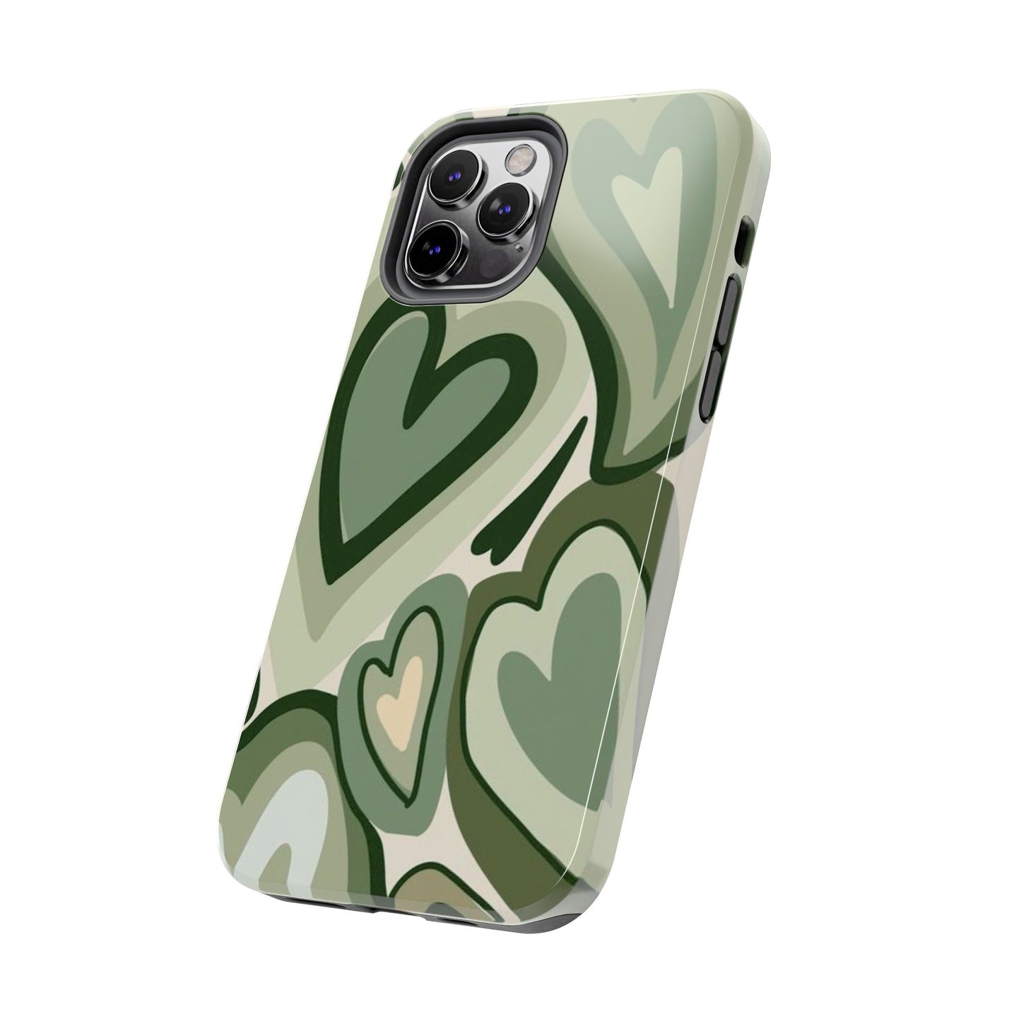 Heartfelt Patterned Tough Phone Cases, Cute Phone Cases, Gift for Her, Valentine's Day, Trendy Accessories, Nature-Inspired Design