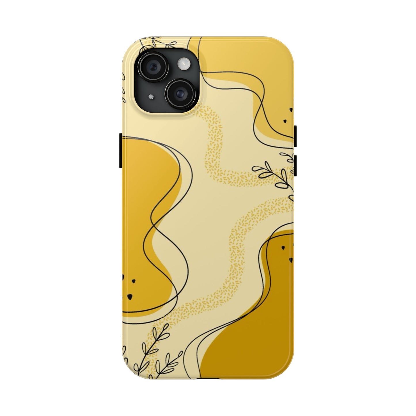 Artistic Yellow Phone Case, Tough Phone Protection, Modern Design, Gifts for Her, Phone Accessories, Unique Cell Phone Cover