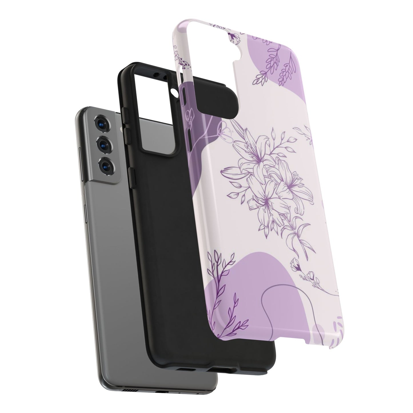 Stylish Floral Tough Phone Cases - Durable Floral Design for Women, Gift for Her, Phone Protection, Nature-Inspired Tech Accessories