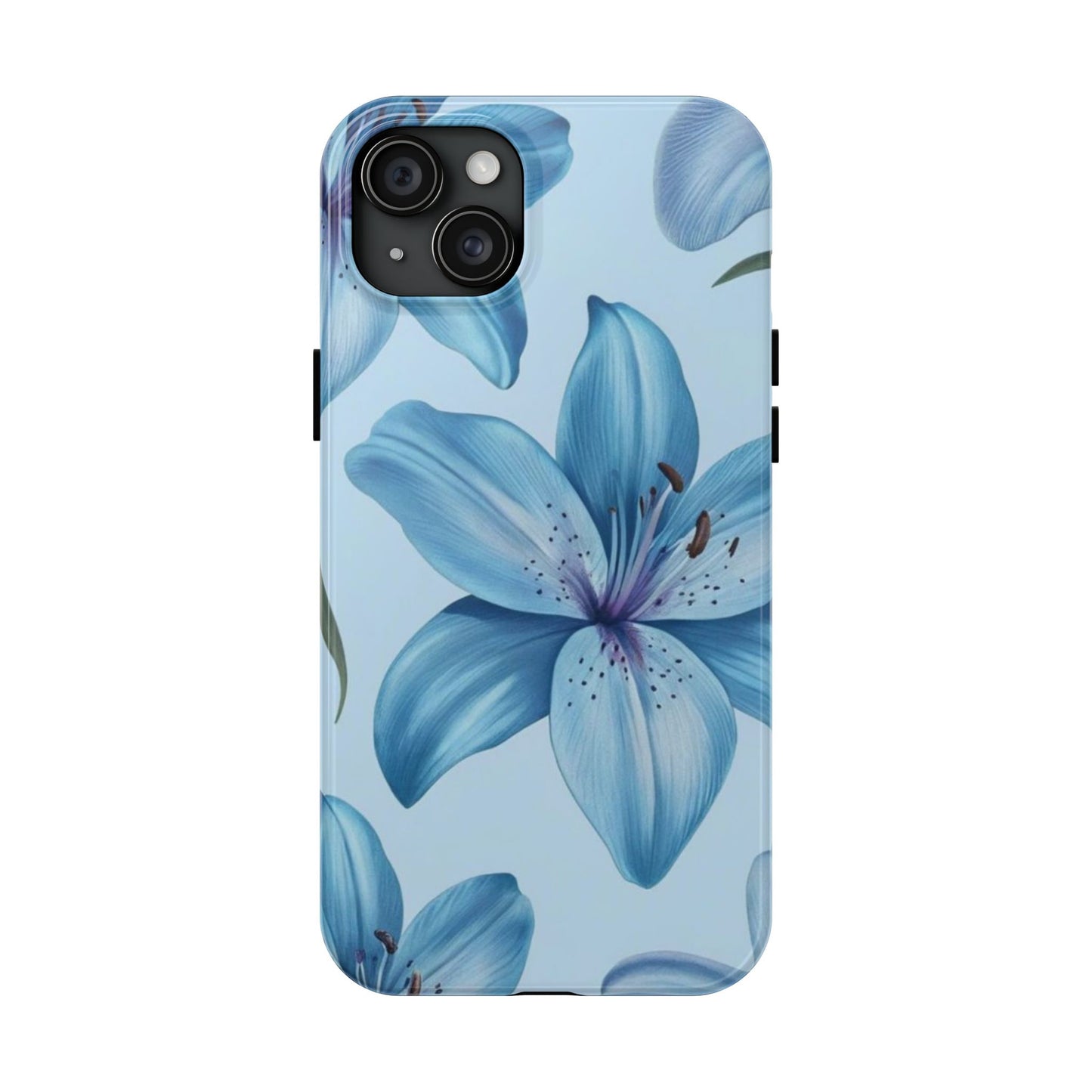 Blue Floral Tough Phone Cases, Floral Phone Cover, Gift for Her, Summer Aesthetic, Smartphone Protector, Durable Case
