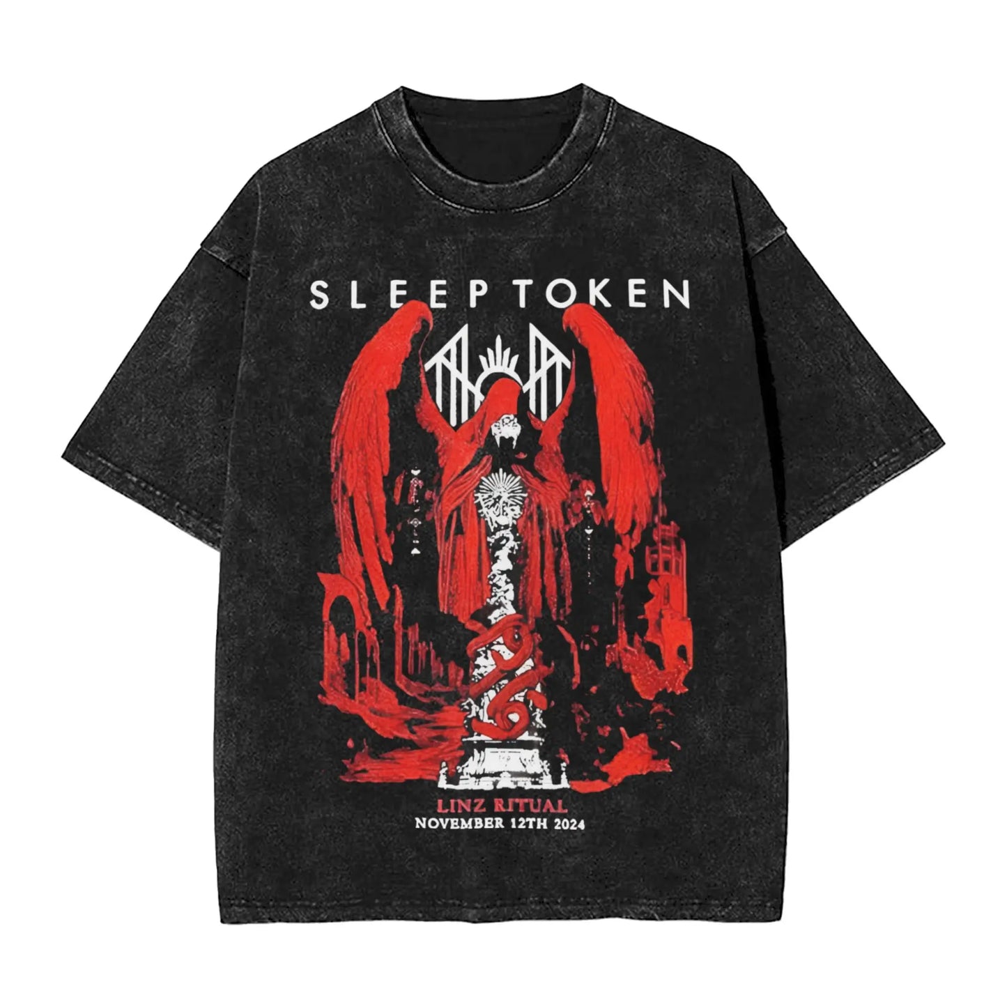 Sleep Sleep heavy metal Band Washed T Shirt Streetwear Hip Hop Novelty T-Shirt Tokensd Tees for Men Women Cotton High Street