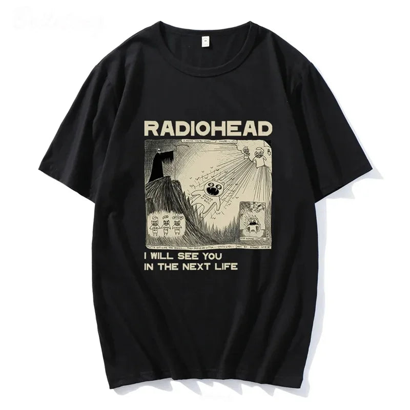 Radiohead Tshirt Retro Classic Tshirt North American Tour Rock Boys and Womens Tshirt Camisetas Hombre Hip Hop Street Casual Top