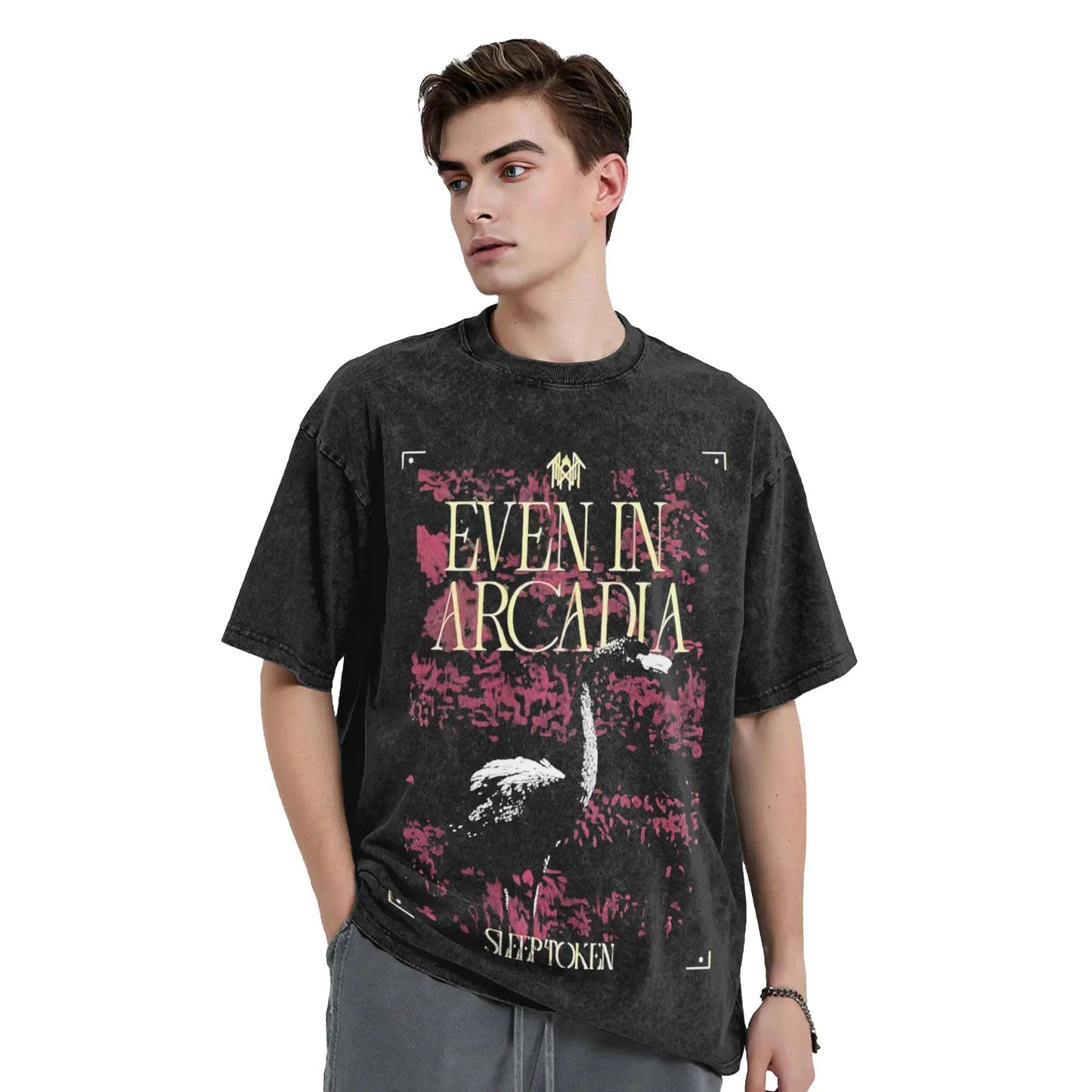 Sleep Sleep heavy metal Band Washed T Shirt Streetwear Hip Hop Novelty T-Shirt Tokensd Tees for Men Women Cotton High Street