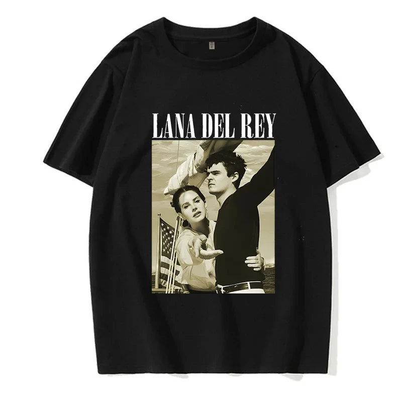 T-shirts for men and women Harajuku lana rey ldr design clothes for men and women EU size streetwear graphic y2k male