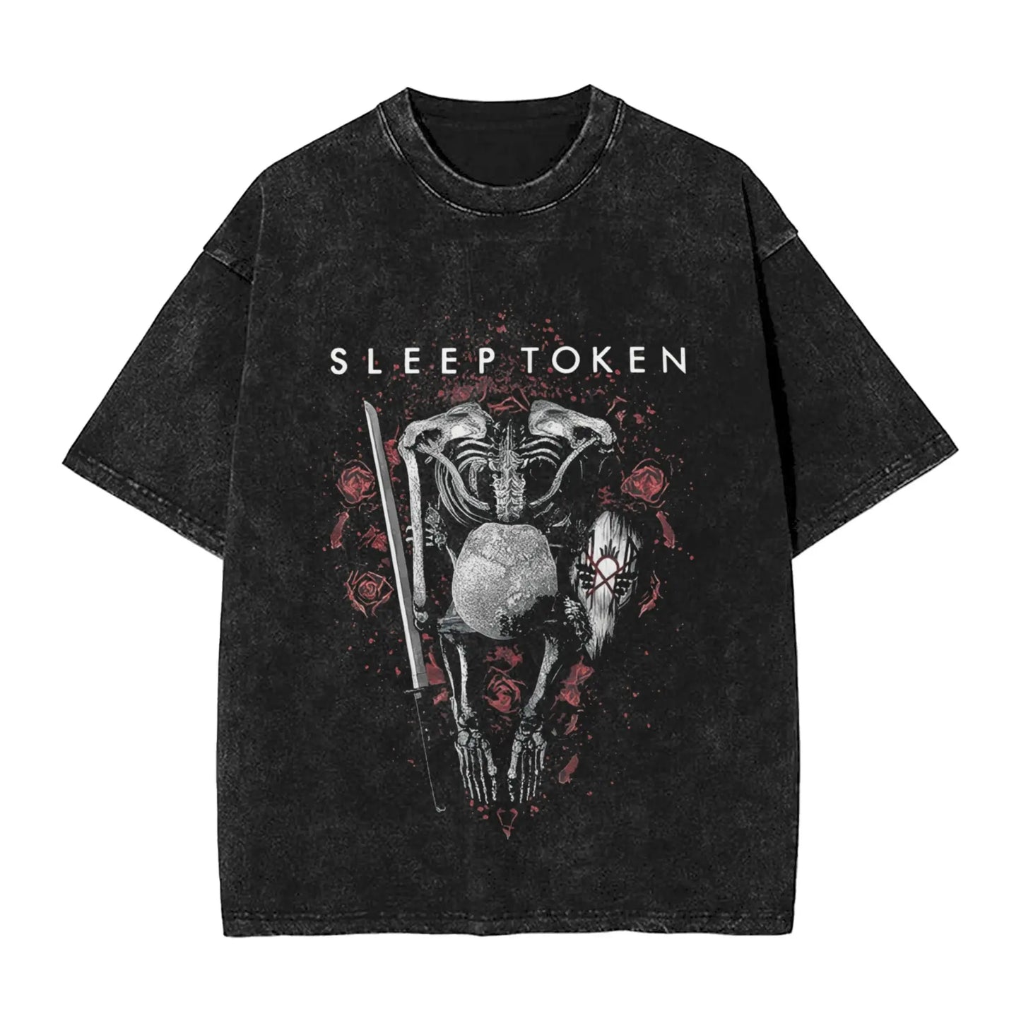 Sleep Sleep heavy metal Band Washed T Shirt Streetwear Hip Hop Novelty T-Shirt Tokensd Tees for Men Women Cotton High Street