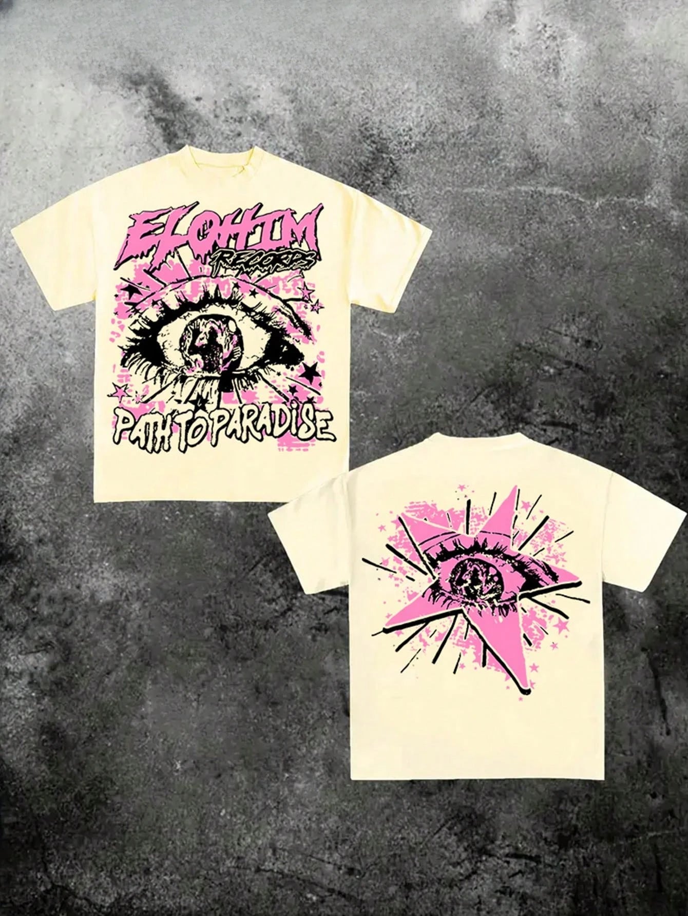 Pure Cotton T-Shirt Men's Summer Round Neck Short Sleeved Casual Print Y2K Style Hand Drawn Fashion Trend Y2K Harajuku