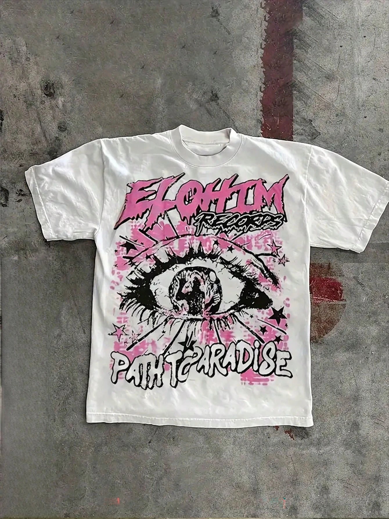Pure Cotton T-Shirt Men's Summer Round Neck Short Sleeved Casual Print Y2K Style Hand Drawn Fashion Trend Y2K Harajuku