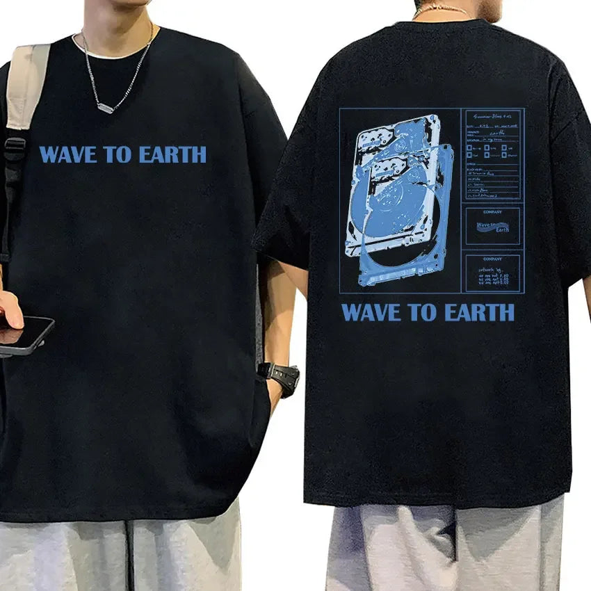 Wave To Earth Cat 0.03 2024 World Tour Album Print T Shirts Men Women Retro Fashion Cotton Short Sleeve T-shirt Hip Hop Clothing